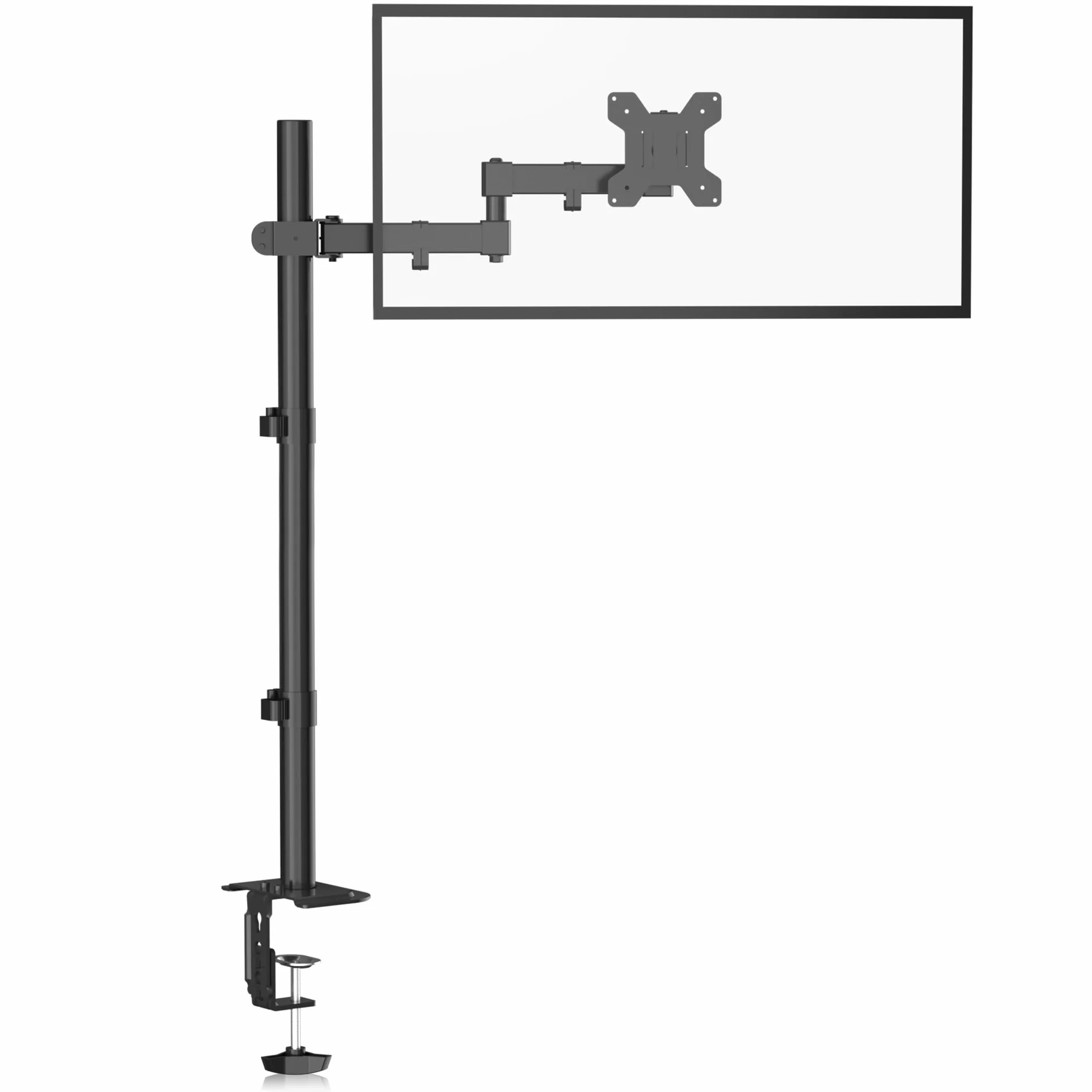 Bracwiser Supporto per braccio per monitor singolo completamente regolabile in altezza 800 mm di altezza per monitor schermo del computer 13 15 17 19 20 22 23 24 26 27 30 32 pollici VESA 75 100 MD7821
