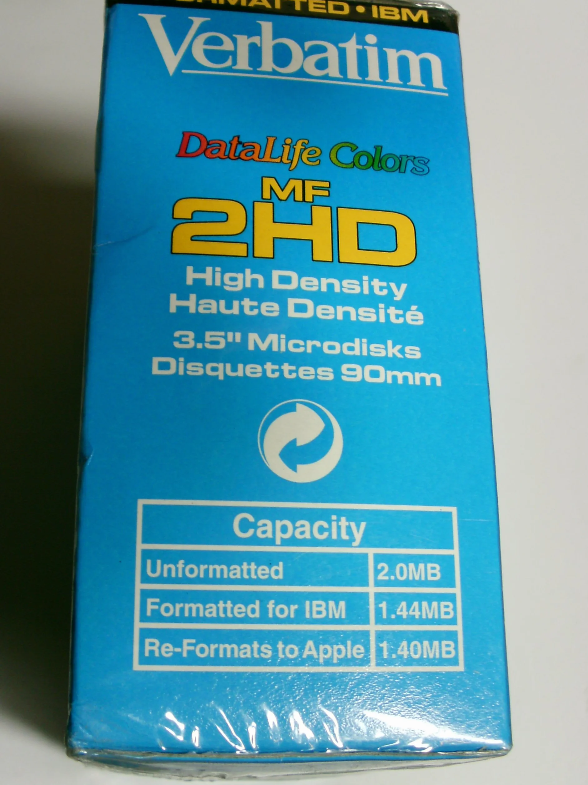 Verbatim 2MB Floppy Diskette DataLife IBM-Formatted Colore 10pk 2 MB, Multi Media