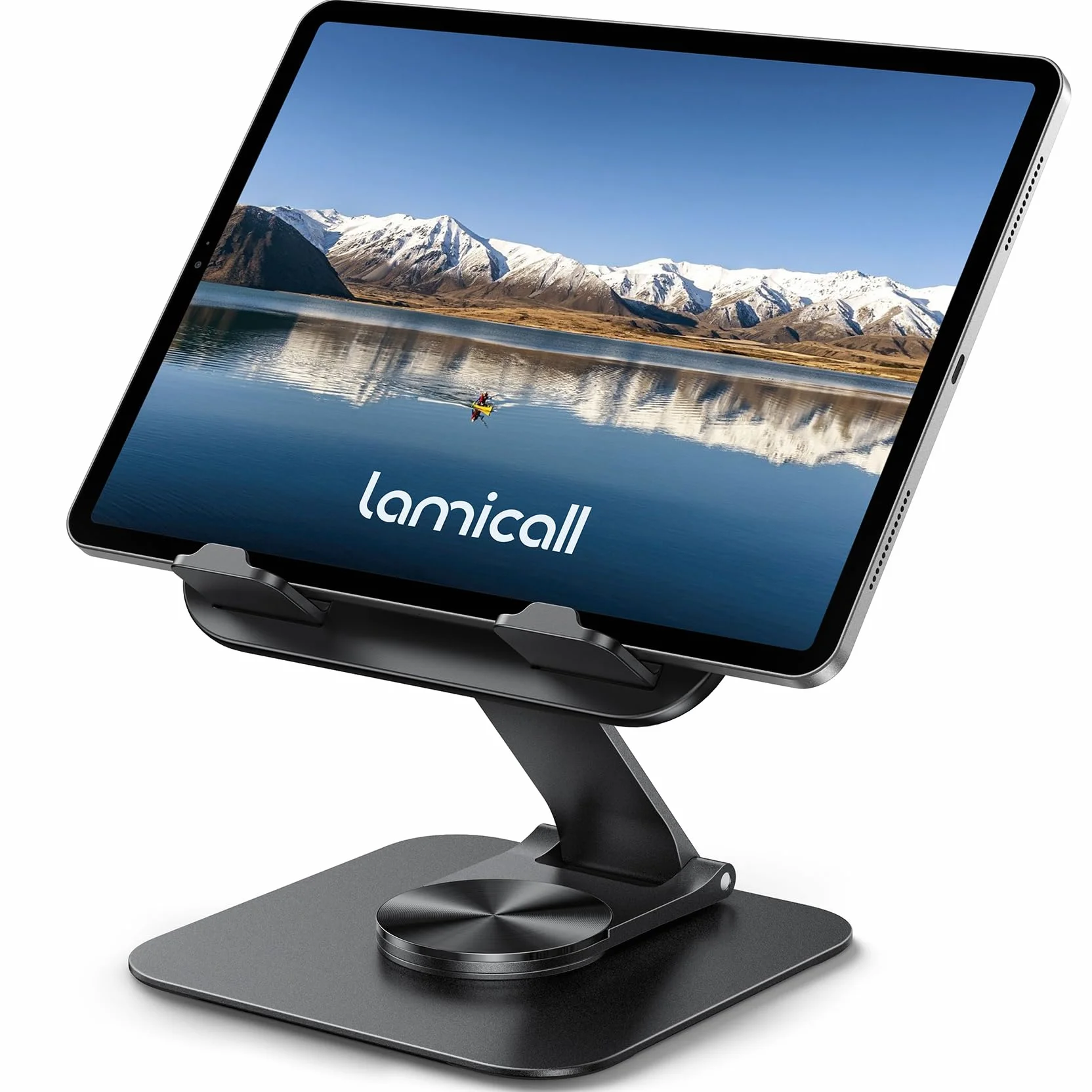 Lamicall Supporto per Tablet, Porta Tablet da Tavolo Girevole 360° Regolabile Pieghevole per iPad Pro/Air/Mini, Samsung, iPhone 4,7-13"