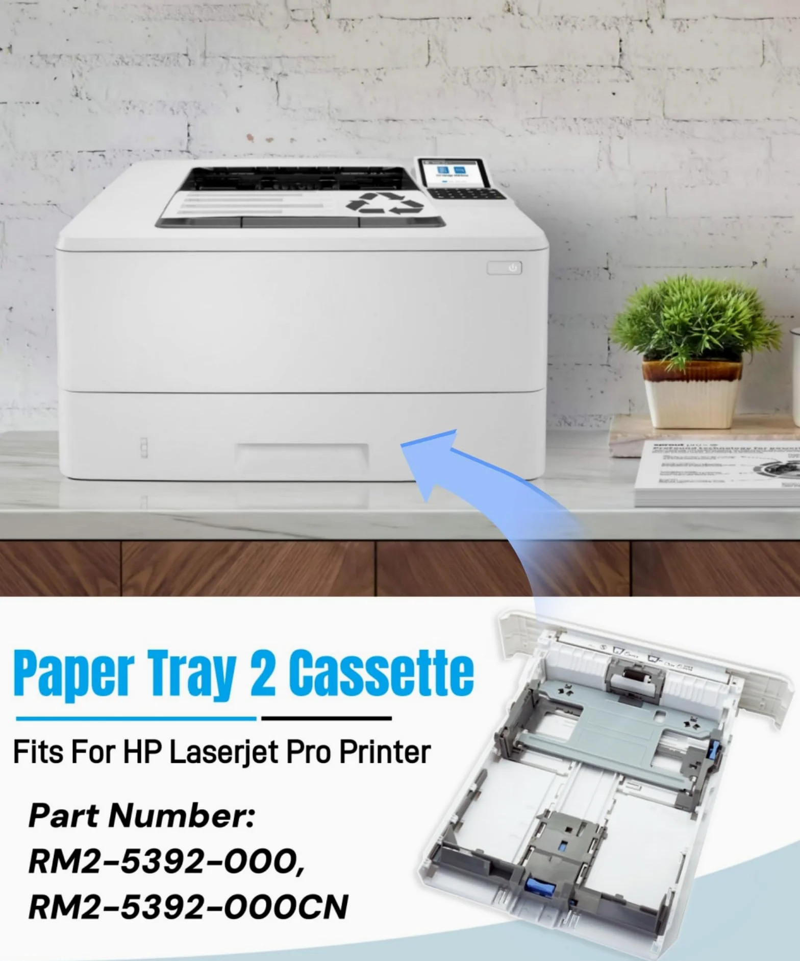 Vassoio carta 2 pezzi per HP Laserjet Pro M402n M402dn M403d M403dn M404n M405 M429dw M329 M304 M305 M426fdw M427dw, capacità 250 fogli