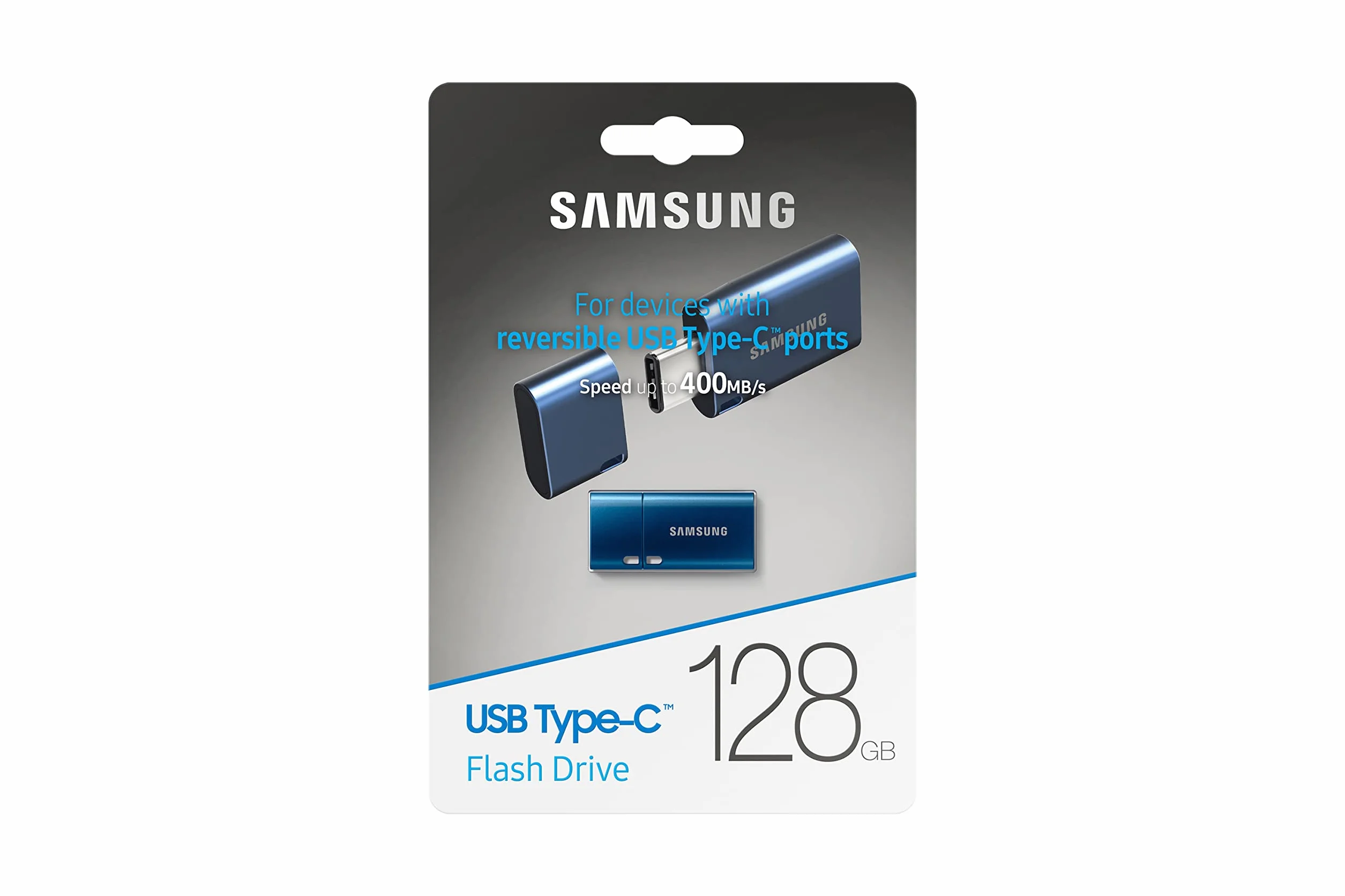 Samsung Memorie Type-C USB Flash Drive, USB 3.2, Type-C, Velocità di Lettura Fino a 400 MB/s, 128 GB, Blu (MUF-128DA)