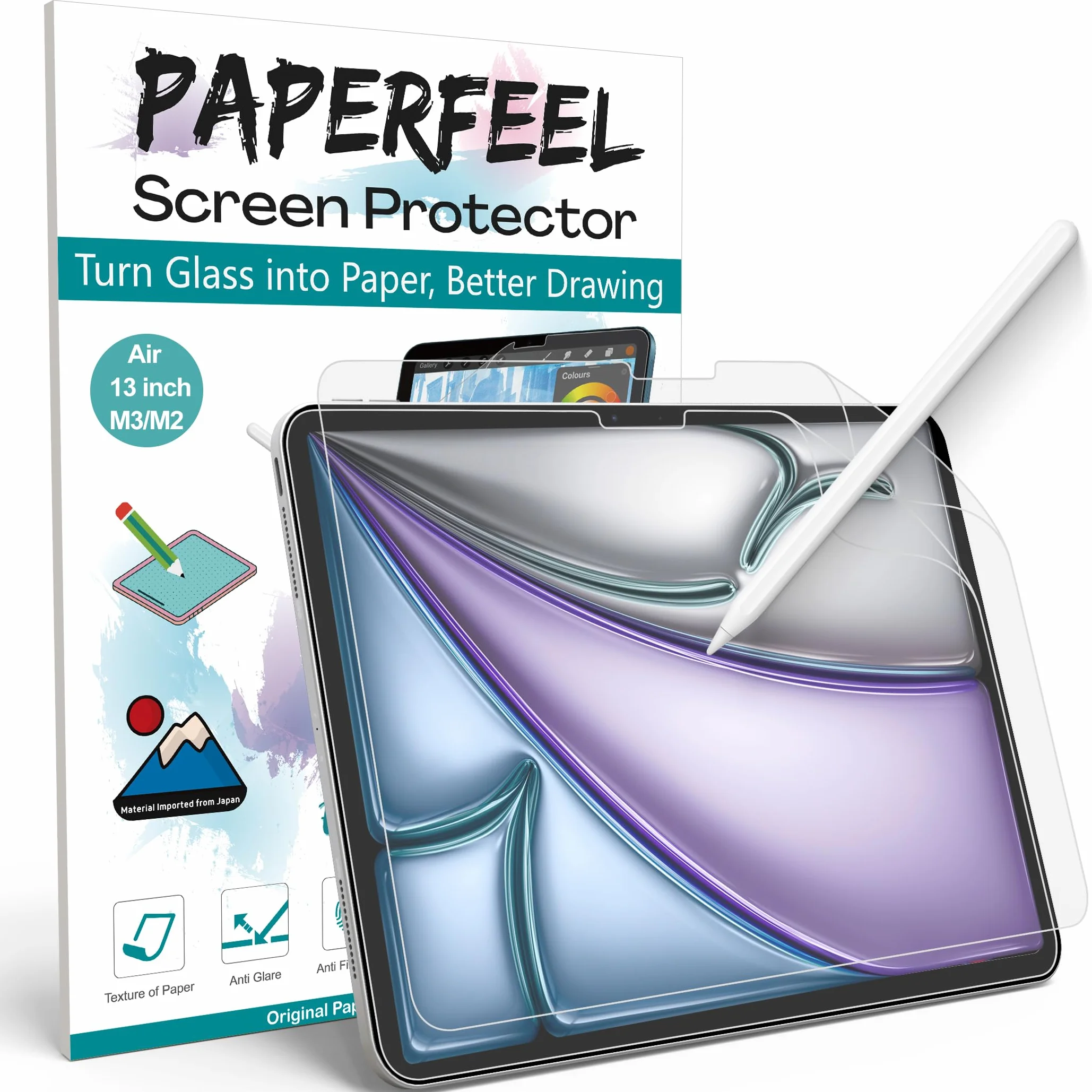 PAPERFEEL Pellicola Protettiva per iPad Air 13 pollici M4 M3 M2 2026 2025 2024, Pellicola di Carta PET Opaca Antiriflesso