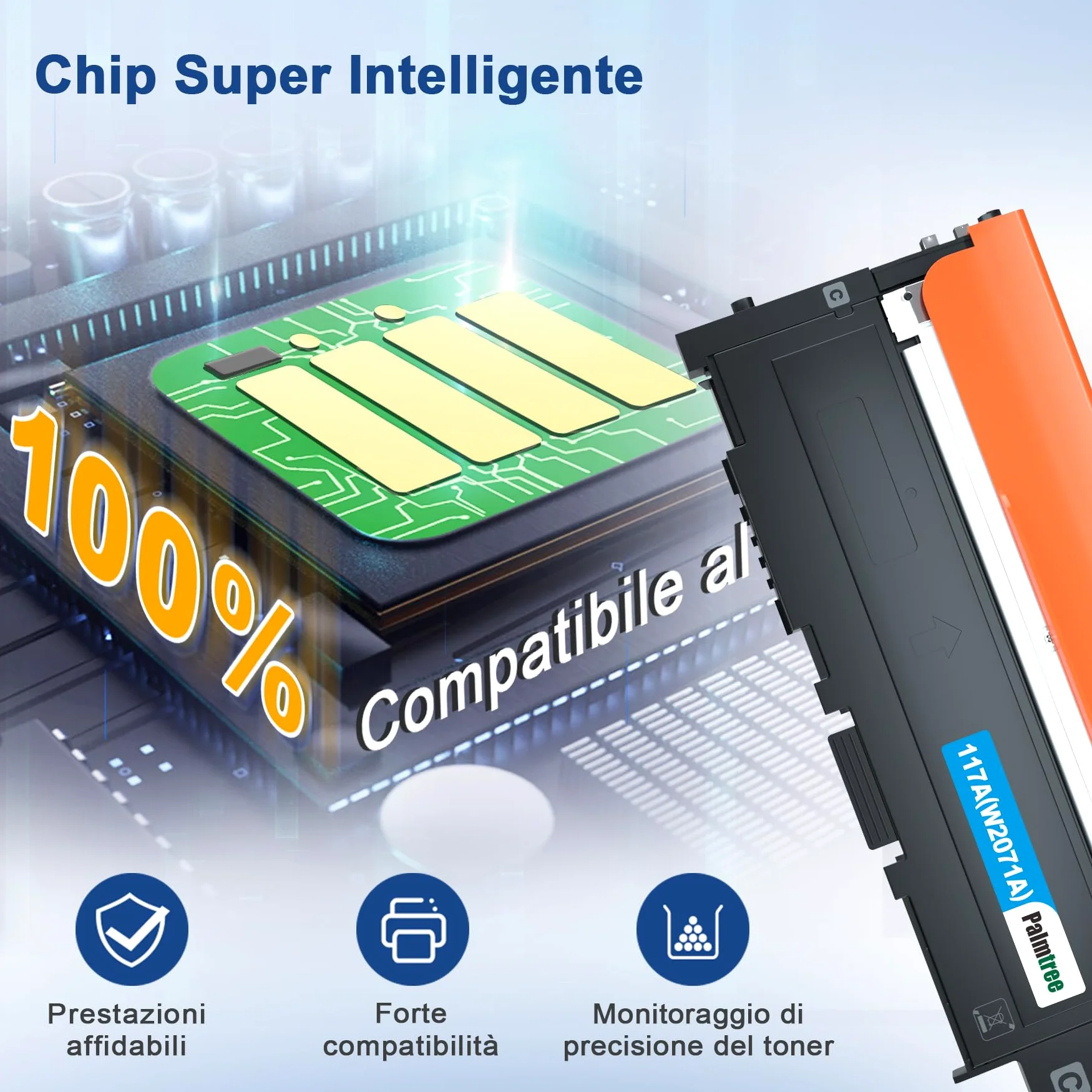 Palmtree 117A Toner Compatibile per HP Color Laser 150nw MFP 179fnw 179fwg 150a 178nw 178nwg Pack da 4