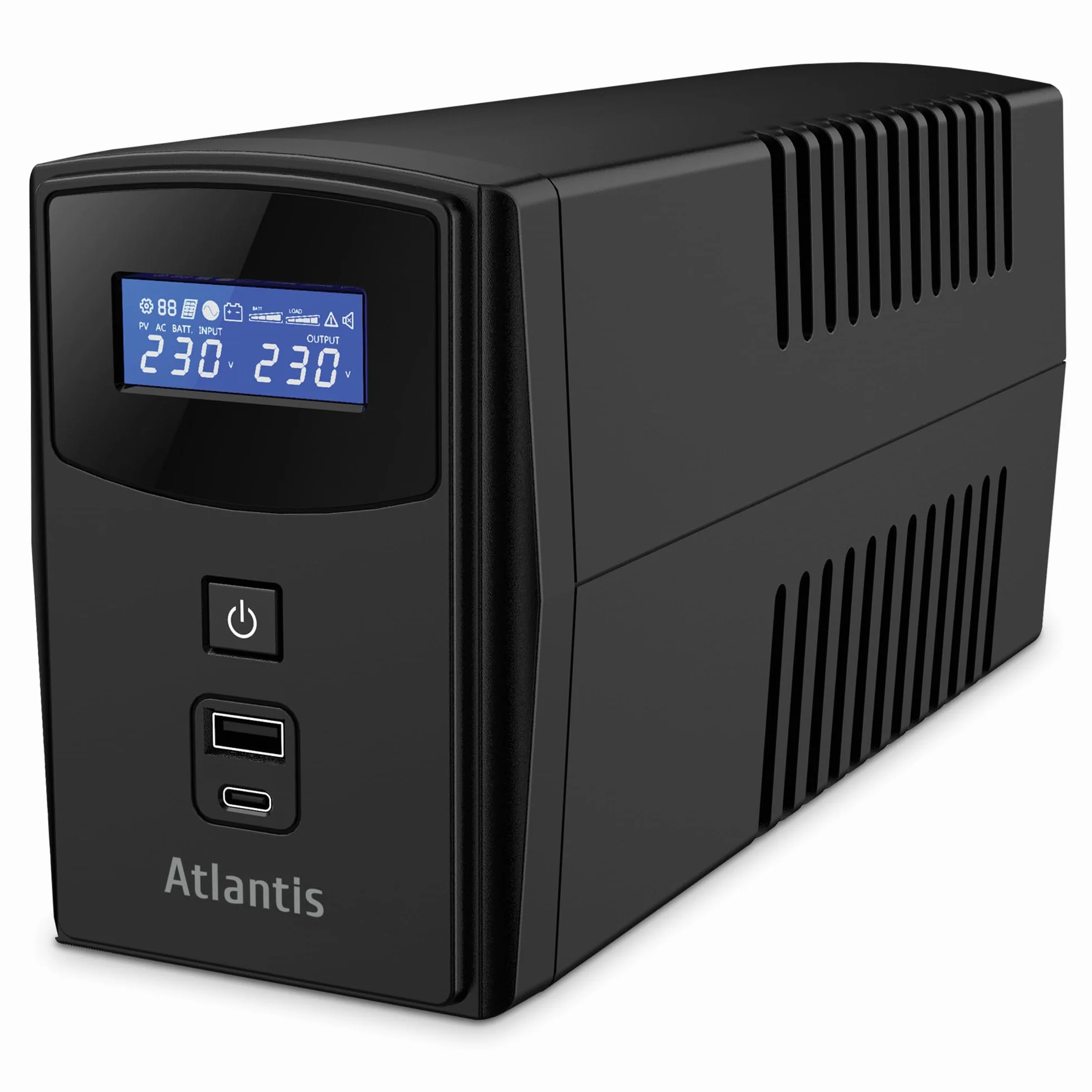 Atlantis A03-S1000P Gruppo di Continuità Onda PseudoSinusoidale 1000VA 600W Line Interactive LCD USB