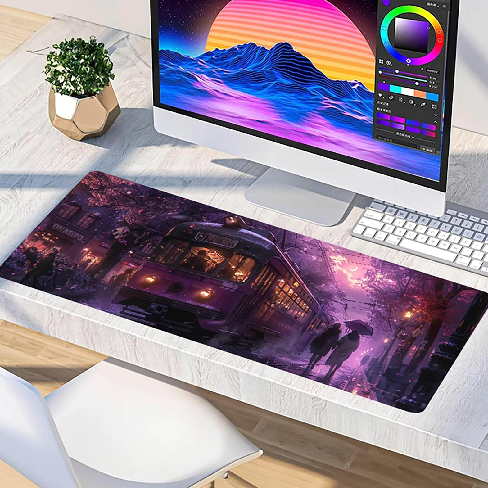 Tappetino Mouse XXL 1500 x 800 mm, Tappetino Mouse Strada, Gaming Mousepad Migliorare la Velocità e la Precisione, Mouse Pad con Base in Gomma Antiscivolo, Ufficio Accessori Gaming, Rosa B-4082
