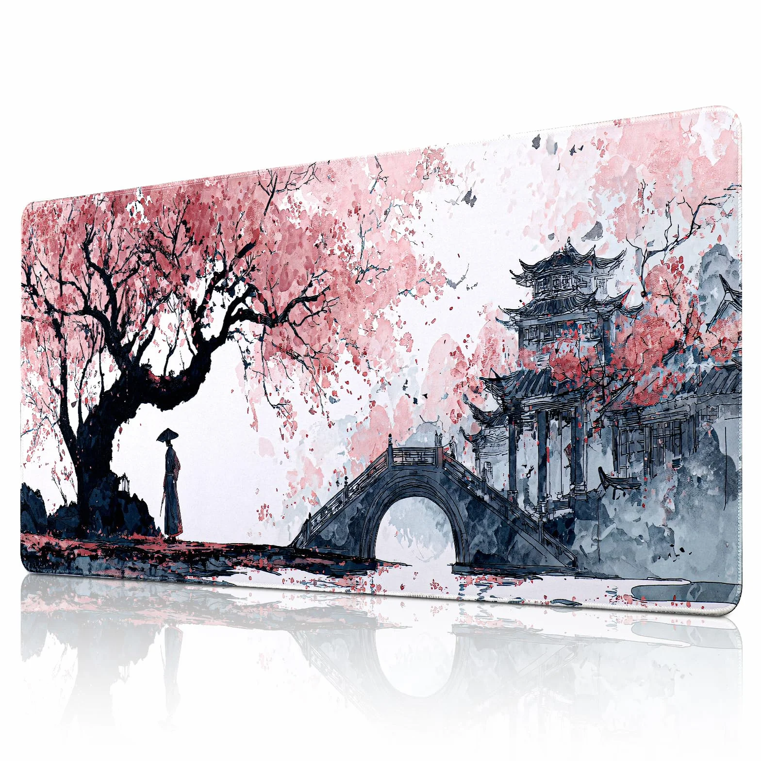 Tappetino Mouse XXL, 900x400x3mm Tappetino Gaming, Mouse Pad con Base in Gomma Antiscivolo, Impermeabile Mousepad, Tappetino Scrivania Grande con Bordi Cuciti (B90)