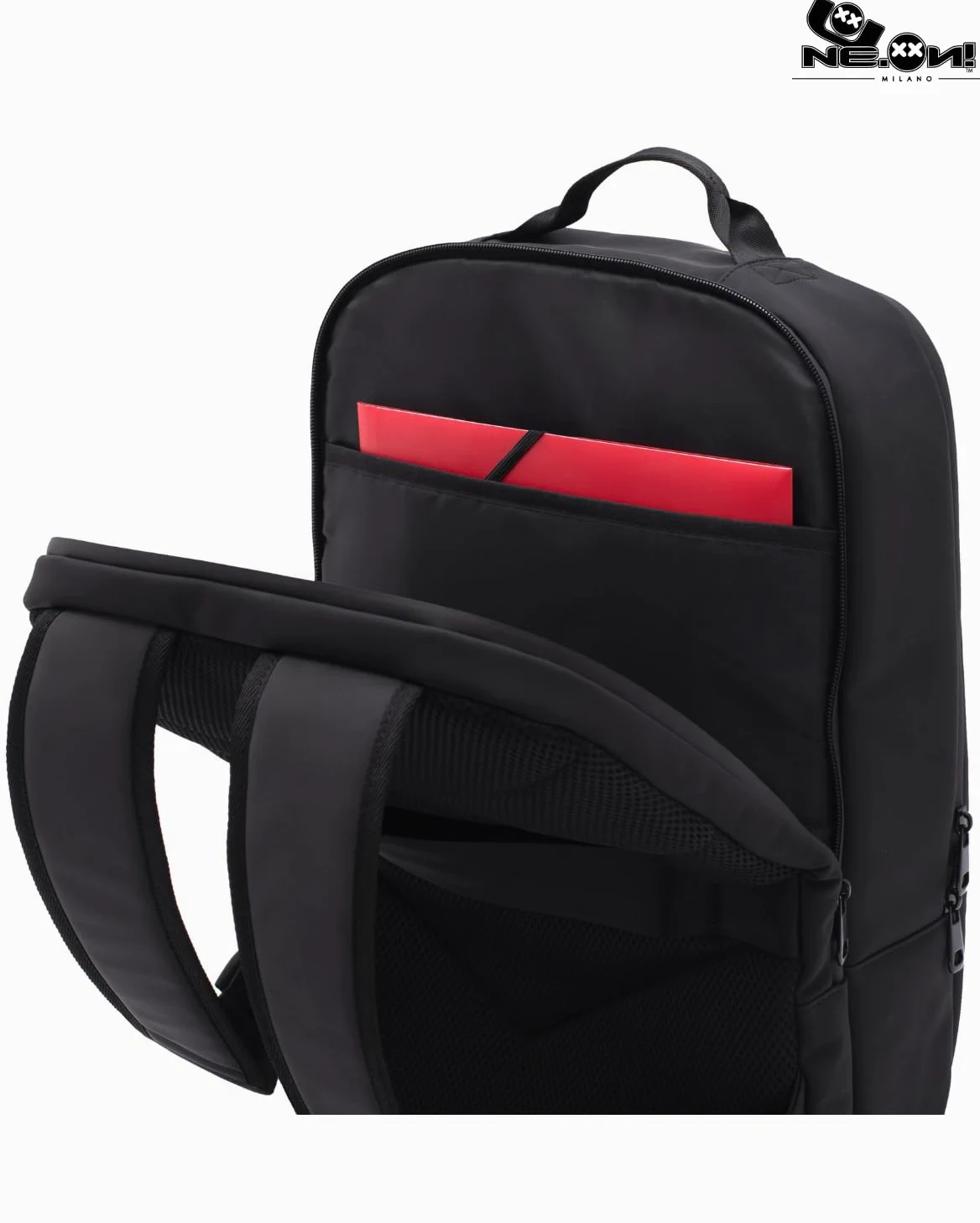 NE.ON! Milano Zaino Donna Uomo Porta PC, Impermeabile ed Elegante, Perfetto per Lavoro, Università, Scuola e Viaggi. Design Compatto, Comfort Ergonomico, Versatile, Professionale da 12 e 17 Litri
