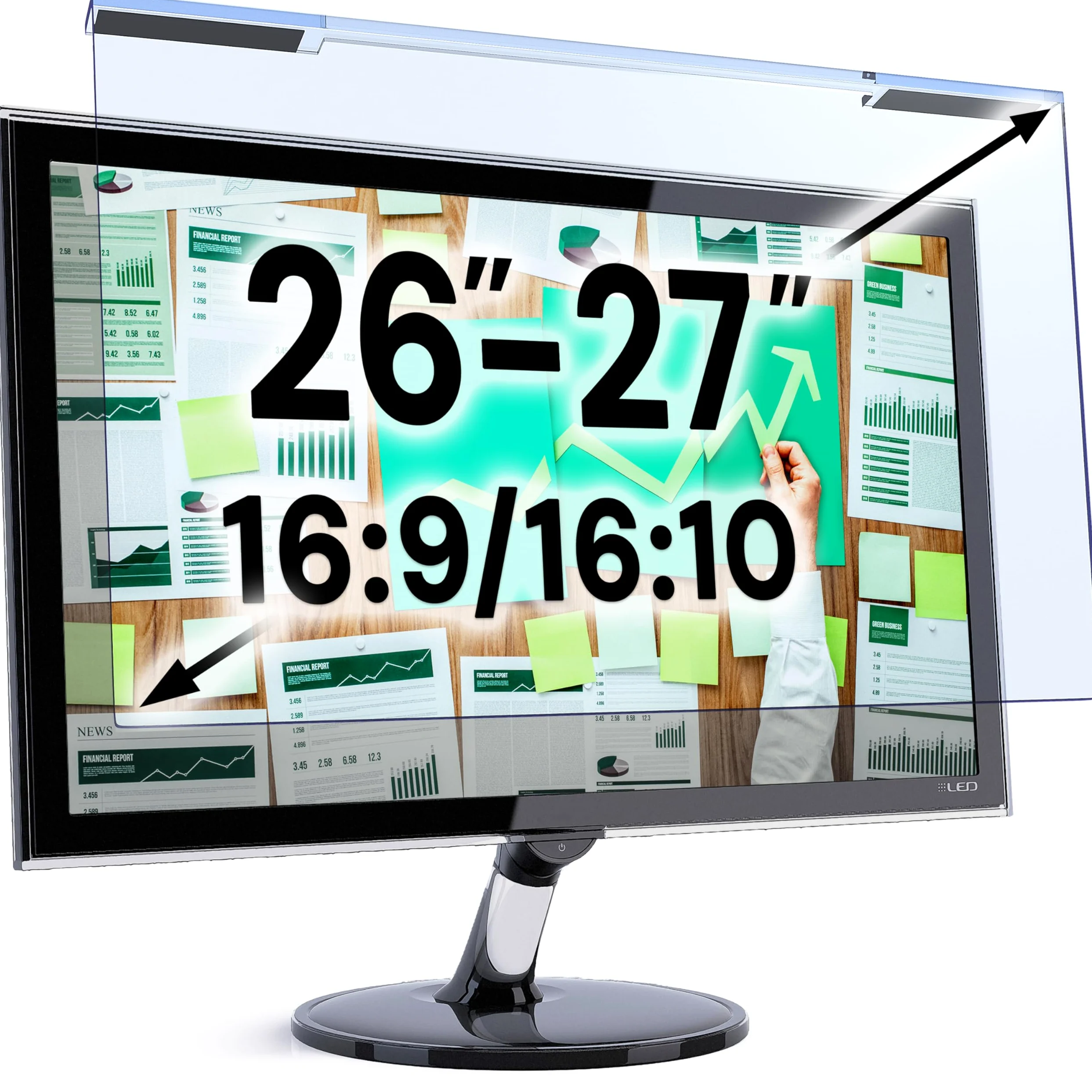 Pannello di protezione universale per schermo con blocco della luce blu per monitor PC da 26 pollici diagonale LED da 27 pollici anti-UV per la protezione degli occhi