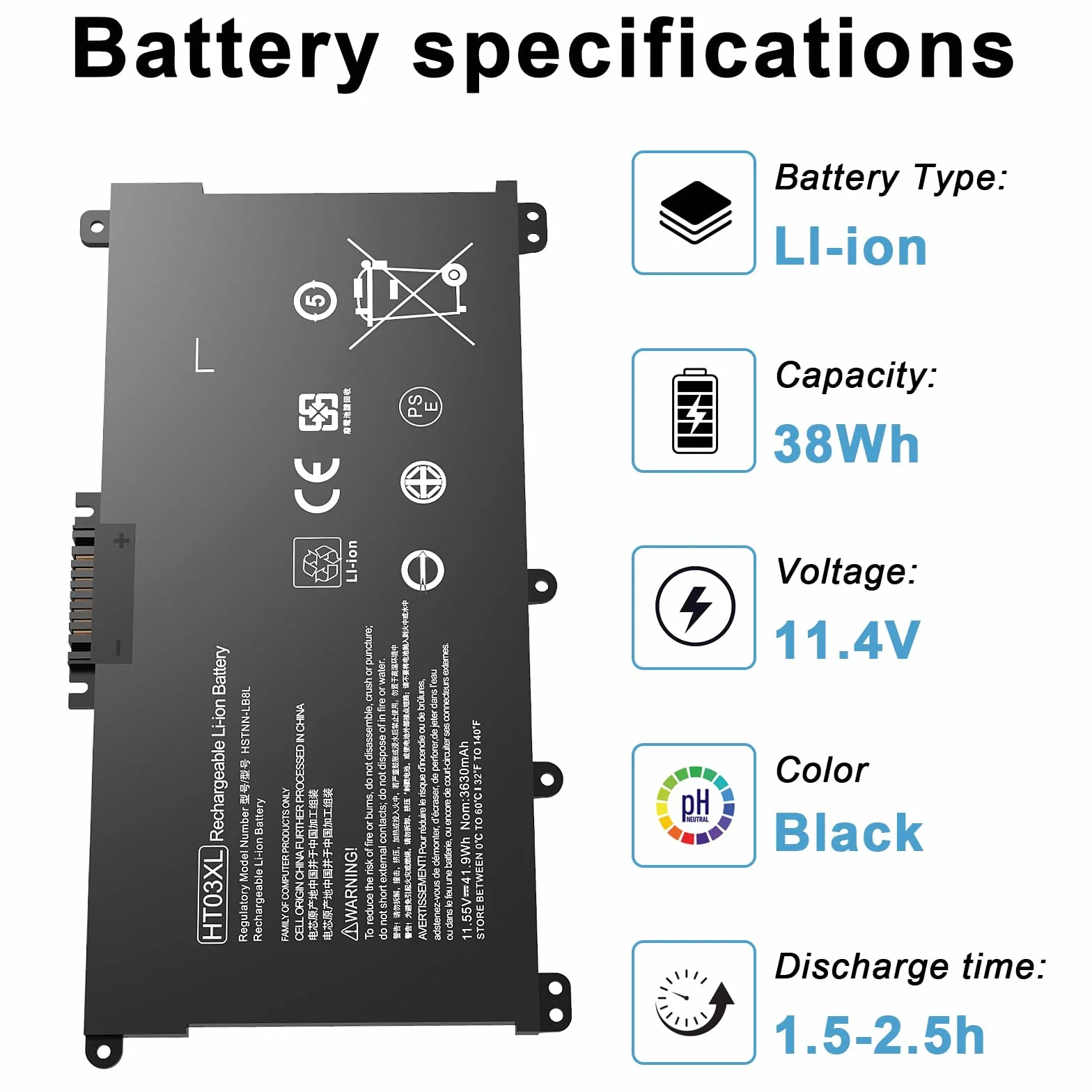 HT03XL L11119-855 - Batteria per laptop HP Pavilion 250 G7 255 240 G7 340 G5 348 G5 X360 15-CS 15-CW 15-DA 15-CR 15-CU15-DB 15-DW 17-CA 14 -CE 14 4-CtF1 4-DF HSTNN-LB8L HSTNN-LB8M Batteria di ricambio
