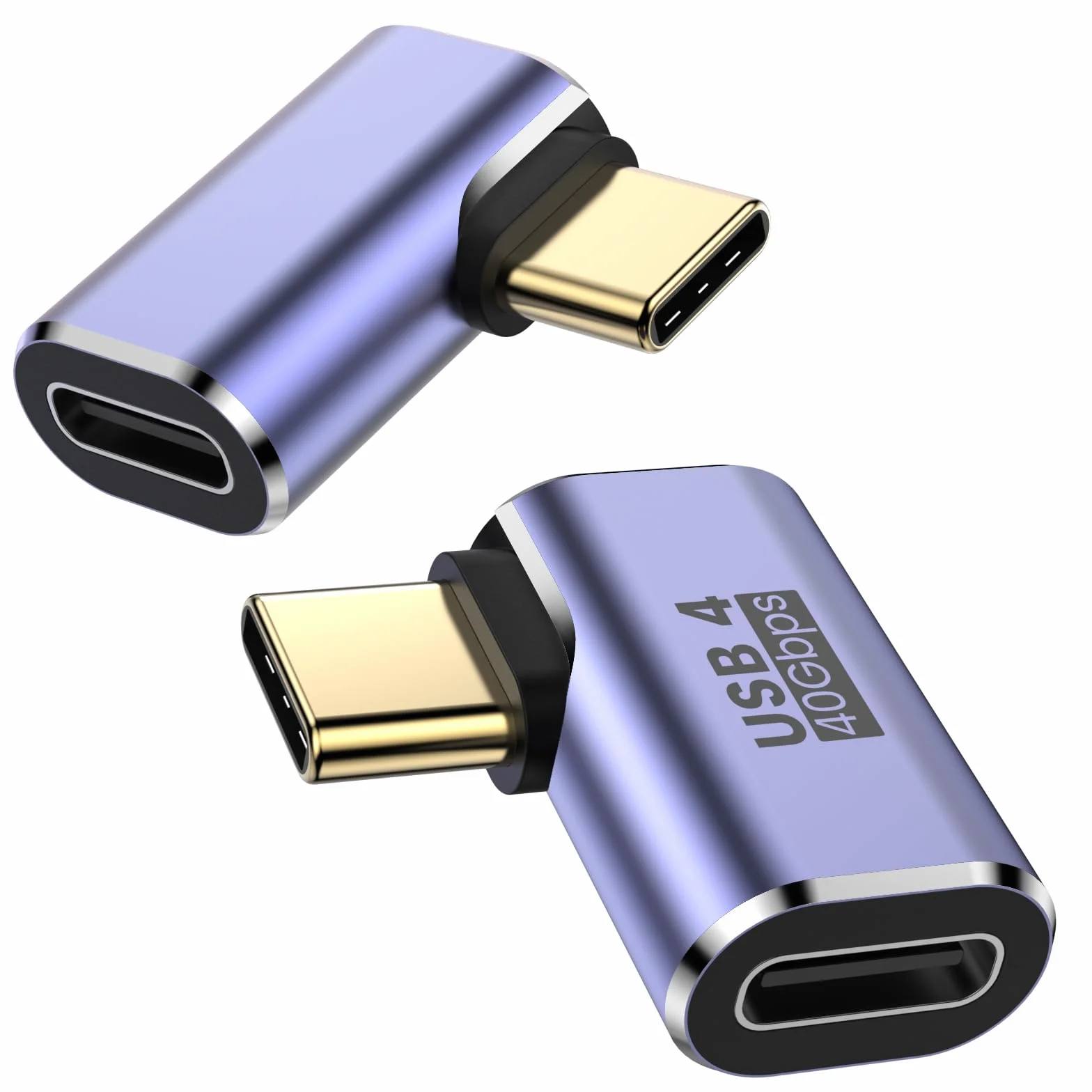 MOGOOD 90 gradi USB C adattatore 100W (2 pacchetti), 40Gbps Tipo C maschio a Tipo C femmina adattatore, compatibilità con Thunderbolt4, Laptop, Steam Deck, iPad Mini, Galaxy S25, MacBook, Smart Tablet