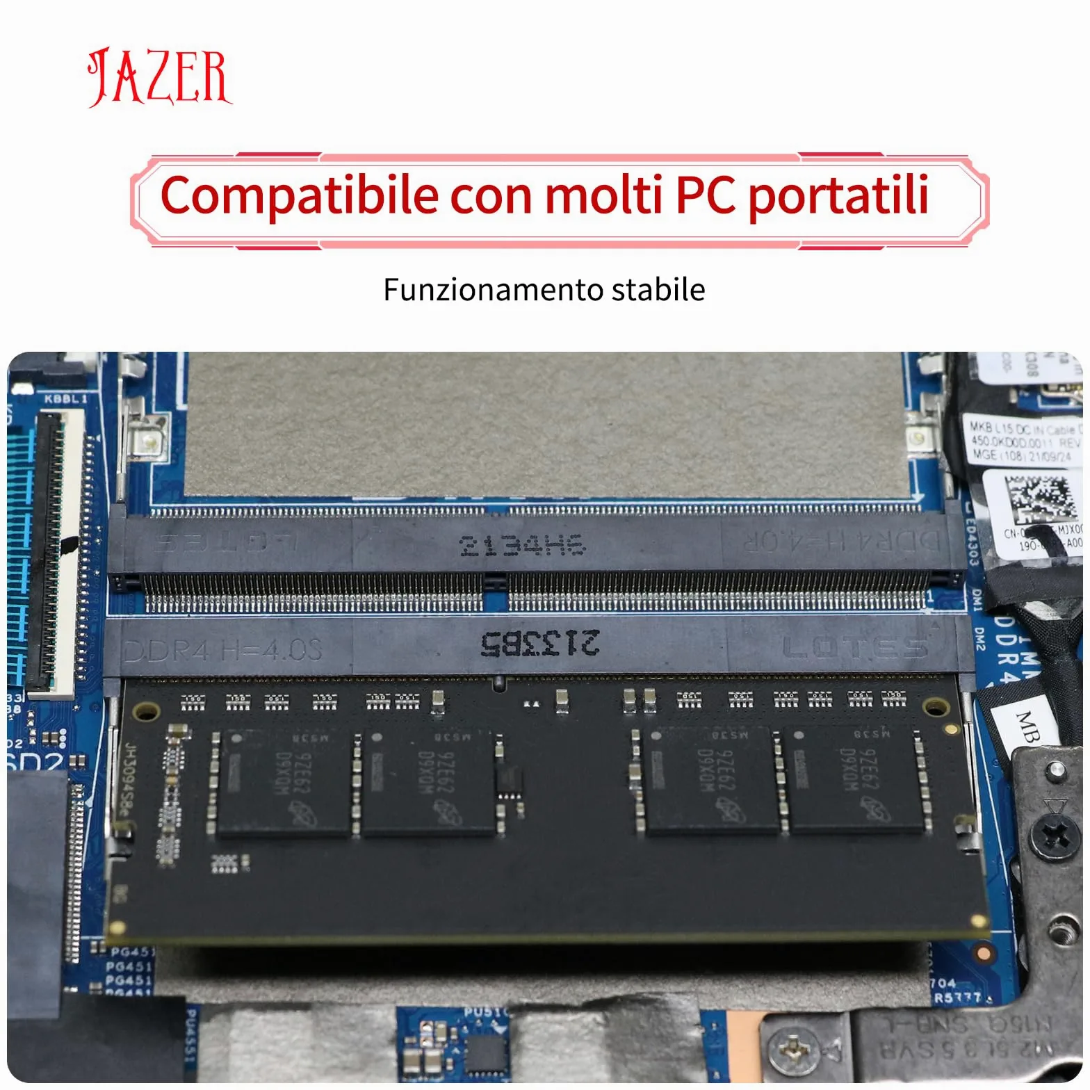 JAZER DDR4 16GB 2666MHz SODIMM PC4-21300 1.2V CL19 Módulo de Memoria para Portátil