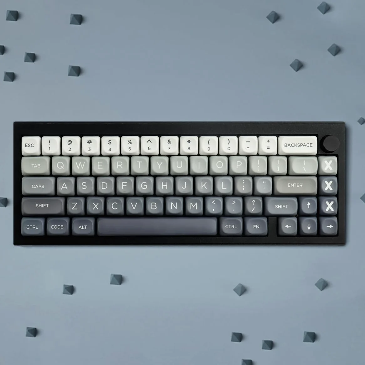 Copritasti in PBT 146 tasti Double Shot Profilo MOA Keycaps Bianco-Grigio Gradiente Sublimazione Keycap Tappi chiave personalizzati per switch Cherry MX Layout Tastiere meccaniche layout ANSI