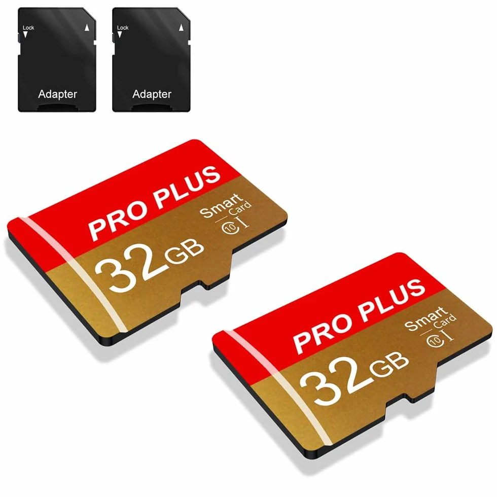 2 Pack Scheda di Memoria 32GB con Adattatore, Classe 10 UHS-I A1, Schede Di Memoria Alta Velocità per Fotocamera, Telefono, Tablet, Registratore Di Guida, PC (TF162 32GB)