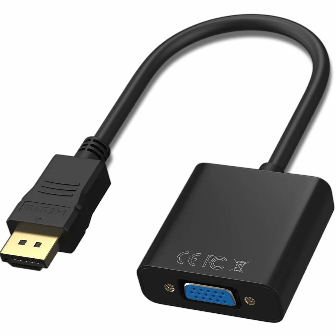 Adattatore HDMI a VGA d'oro per computer, desktop, laptop, monitor, proiettore, HDTV, Chromebook, Raspberry Pi, Roku, Xbox e altri