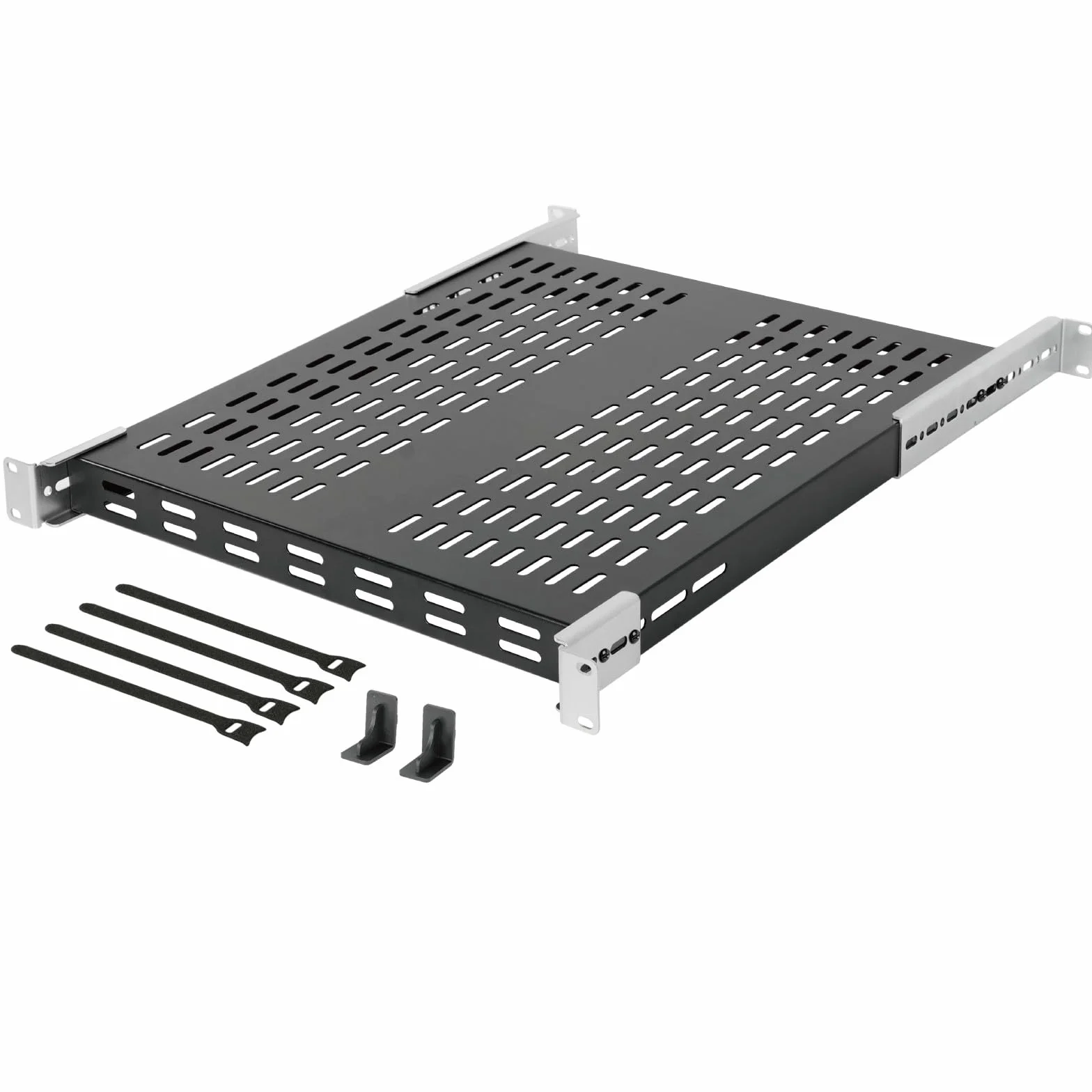 Tecmojo Ripiano 1U 19 Pollici Profondità 550mm Regolabile 343-800mm Ventilato Portata 110kg Nero