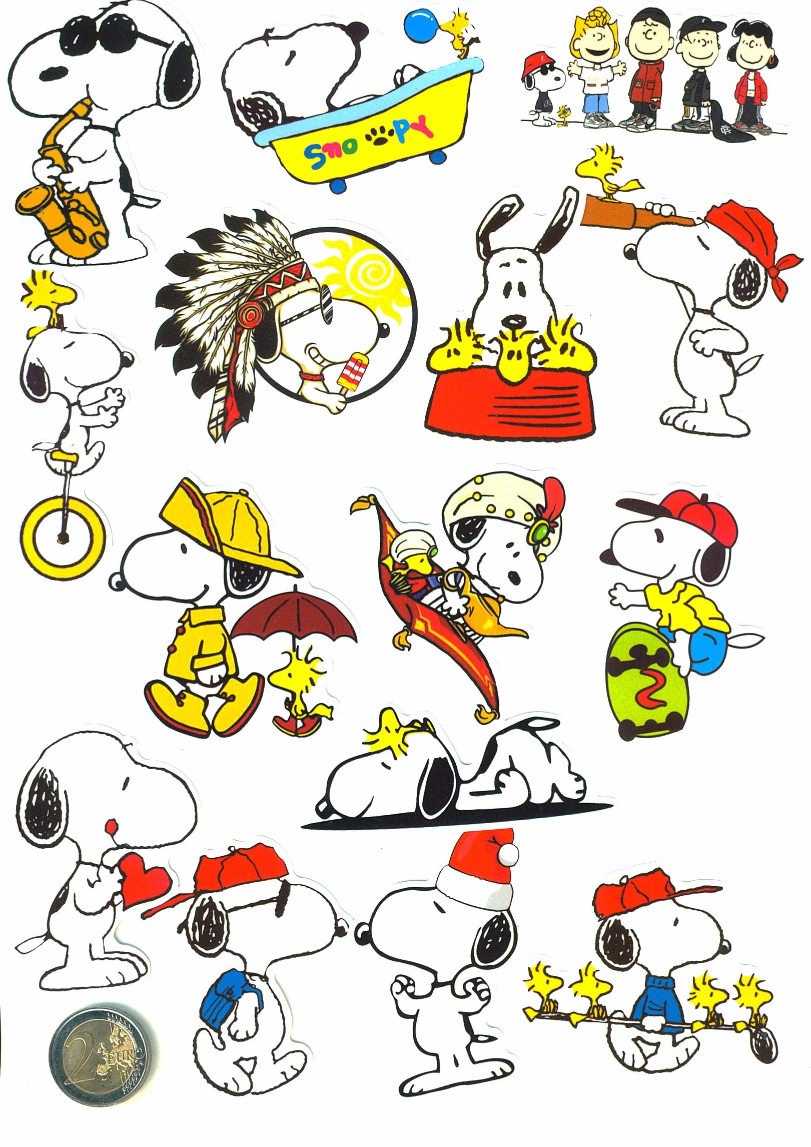 Top Adesivi ! Lotto di 20 Adesivi Snoopy - Stickers Vinili Non Volgari i Alta qualità - Fashion, Bomb, The Peanuts - Personalizzazione Computer, Laptop, Valigie, Moto, Bici, Skateboard