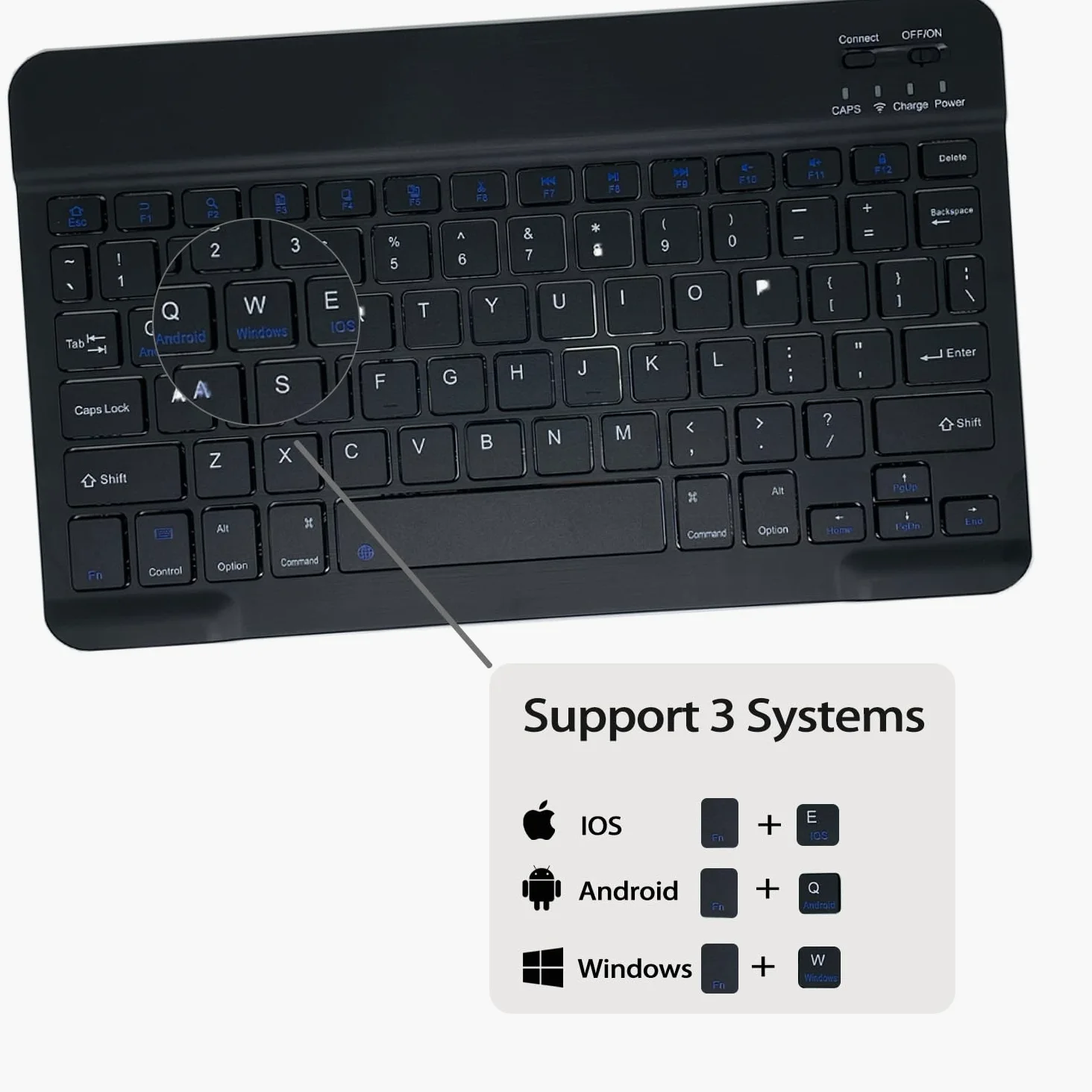 Custodia con Tastiera per Lenovo Tab M10 3ª Generazione da 10,1 Pollici Cover con Tastiera Wireless Magnetica Rimovibile QWERTY per Tab M10 (3ª Generazione), Nero