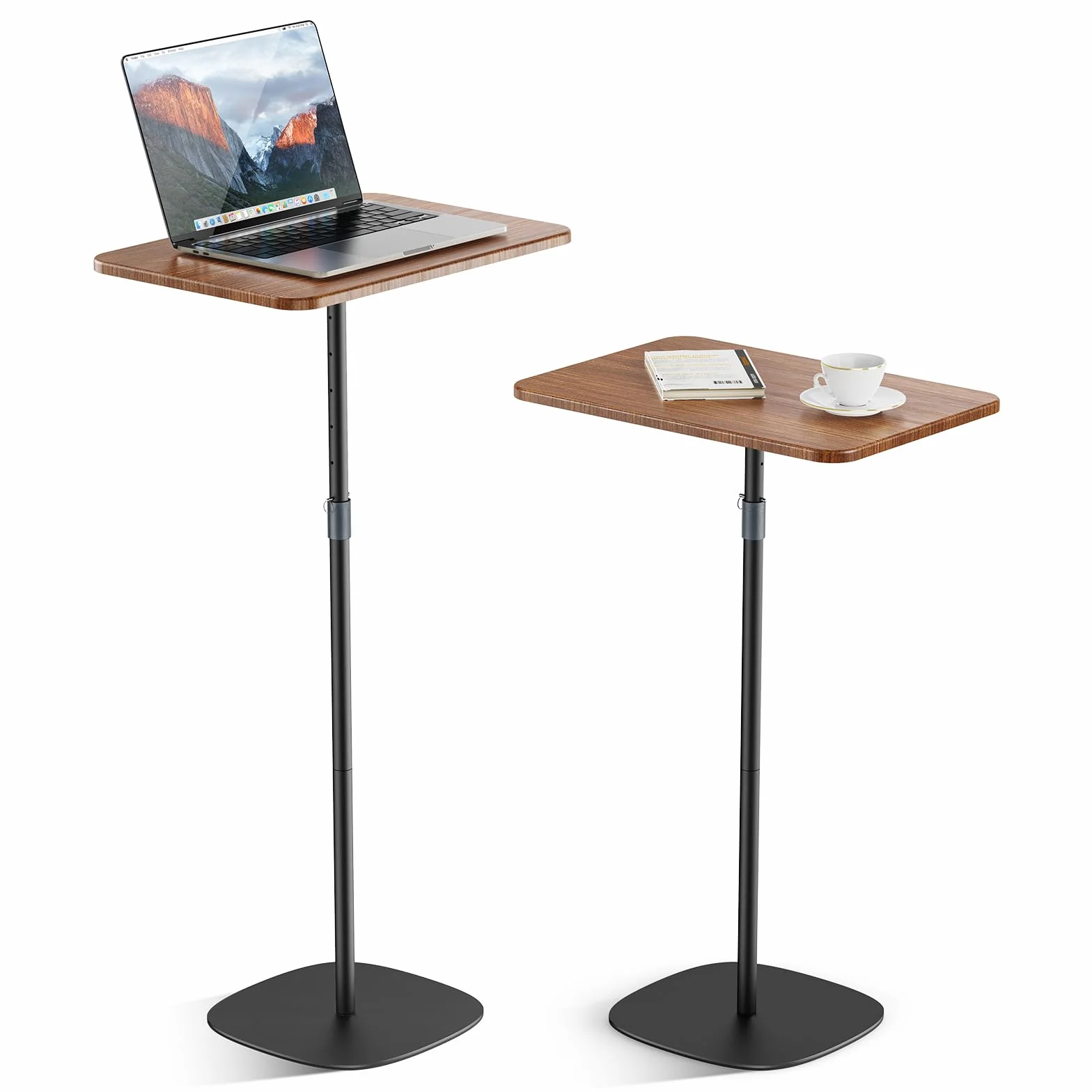Supporto PC Portatile, Tavolo da Letto/Sofà Regolabile in Altezza 47cm-122cm, Elegante Scrivania in Legno Mobile, Podio per Casa, Ufficio, Scuola, Noce