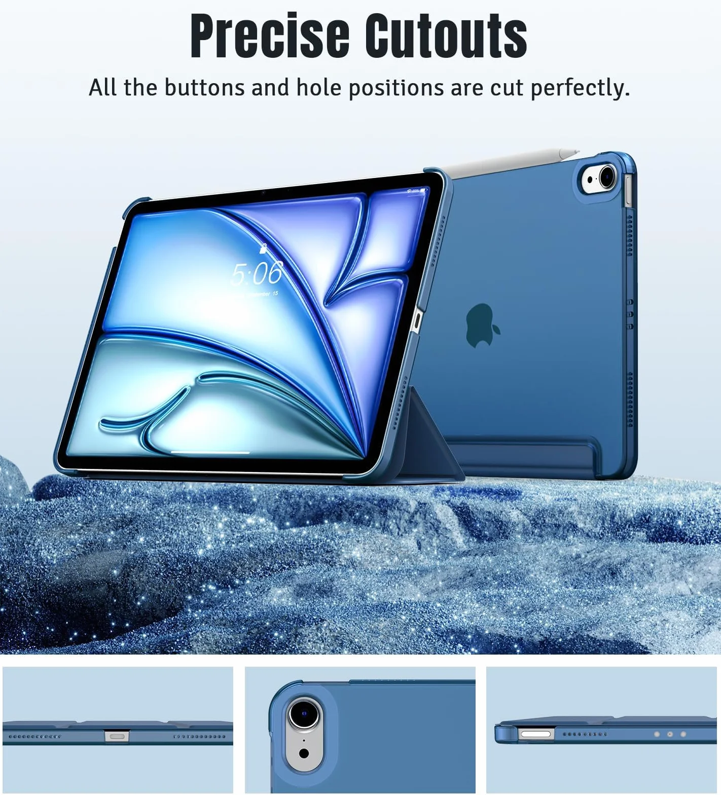 TiMOVO Cover iPad Air 11 Pollici M4 2026 M3 2025 M2 2024 Custodia 10,9 Pollici Blu Abisso