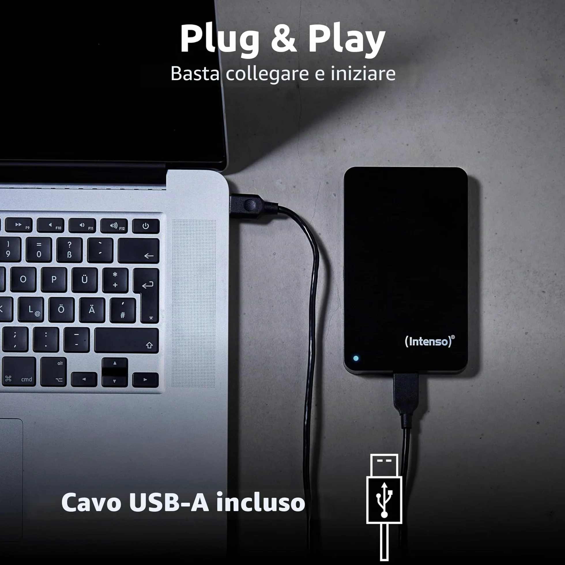 Intenso 6021513 Memory Case - Hard Drive portatile 5 TB, 2.5", USB 3.0, 5400 RPM, 8 MB di cache, nero