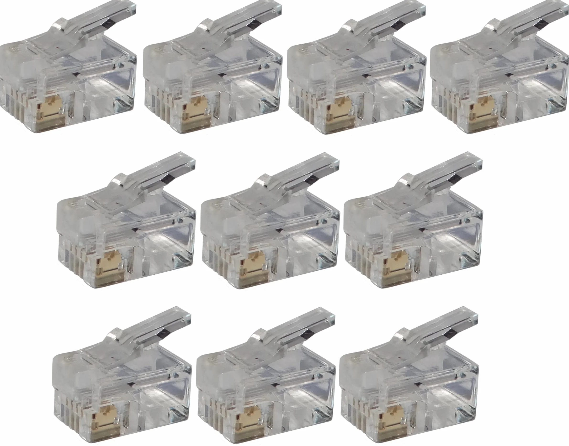Aerzetix 10x connettore spina RJ9 4pin 4P4C