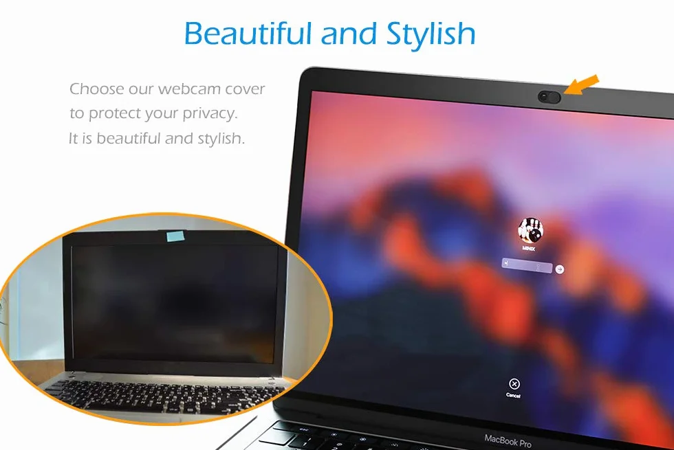 CloudValley Copri Webcam, 0.6mm-Thin Metallo Sticker | Copertura Webcam per MacBook PRO, iPad Air, Laptop, Mac,Portatile, PC, Surface PRO, iPhone 8/7/6 Plus, Copri Webcam per la Privacy 3-Pacco Nero