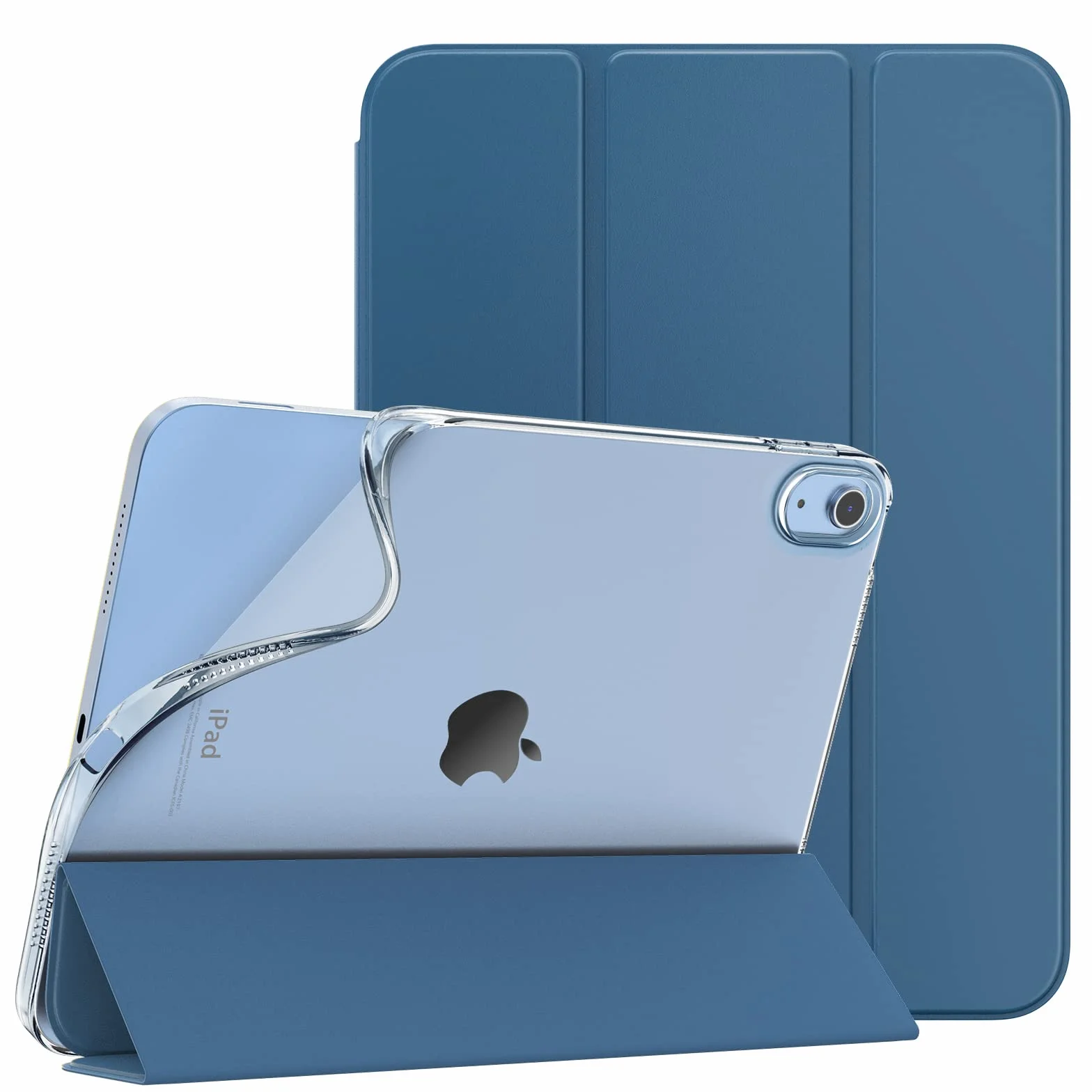 TiMOVO Cover iPad A16 11 Gen 2025 11 Pollici, iPad 10 Gen 2022 10,9" Custodia Sottile TPU Retro Traslucido Auto Sveglia Sonno Grigio Blu