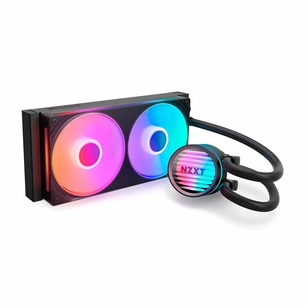 NZXT Kraken Core 240 RGB - Dissipatore AIO a liquido per CPU - Radiatore 240 mm - Ventola a telaio singolo 240 mm - Compatibile con Intel® LGA 1851/1700/1200/115X e AMD® AM5/AM4 - Nero