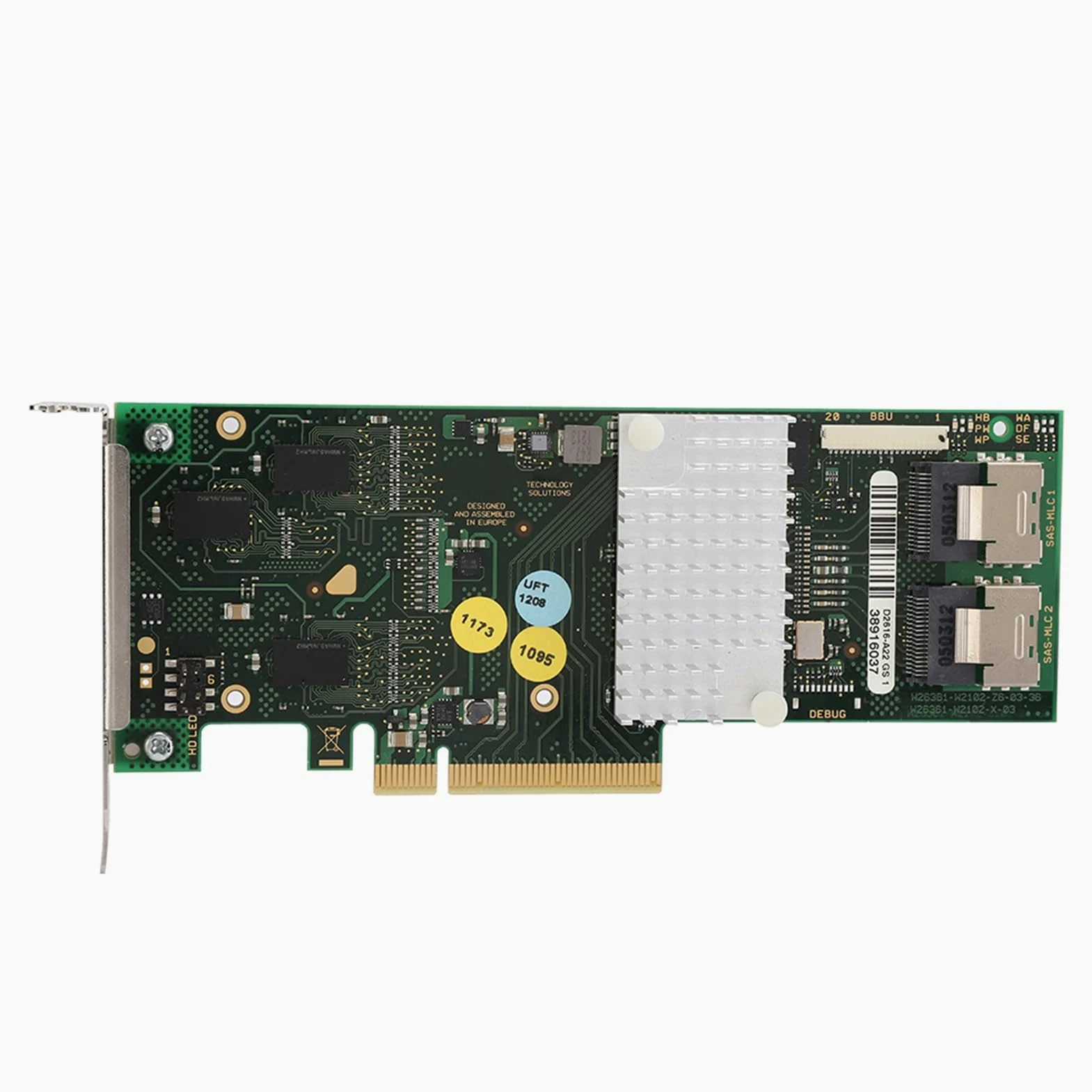 Akozon Connettore Mini SAS SFF 8087 X4, D2616 SAS2108 SATA Raid 6Gbs 512M Cache Array Controller PCI Scheda Baffle Basso Otto Porte SATA Interne