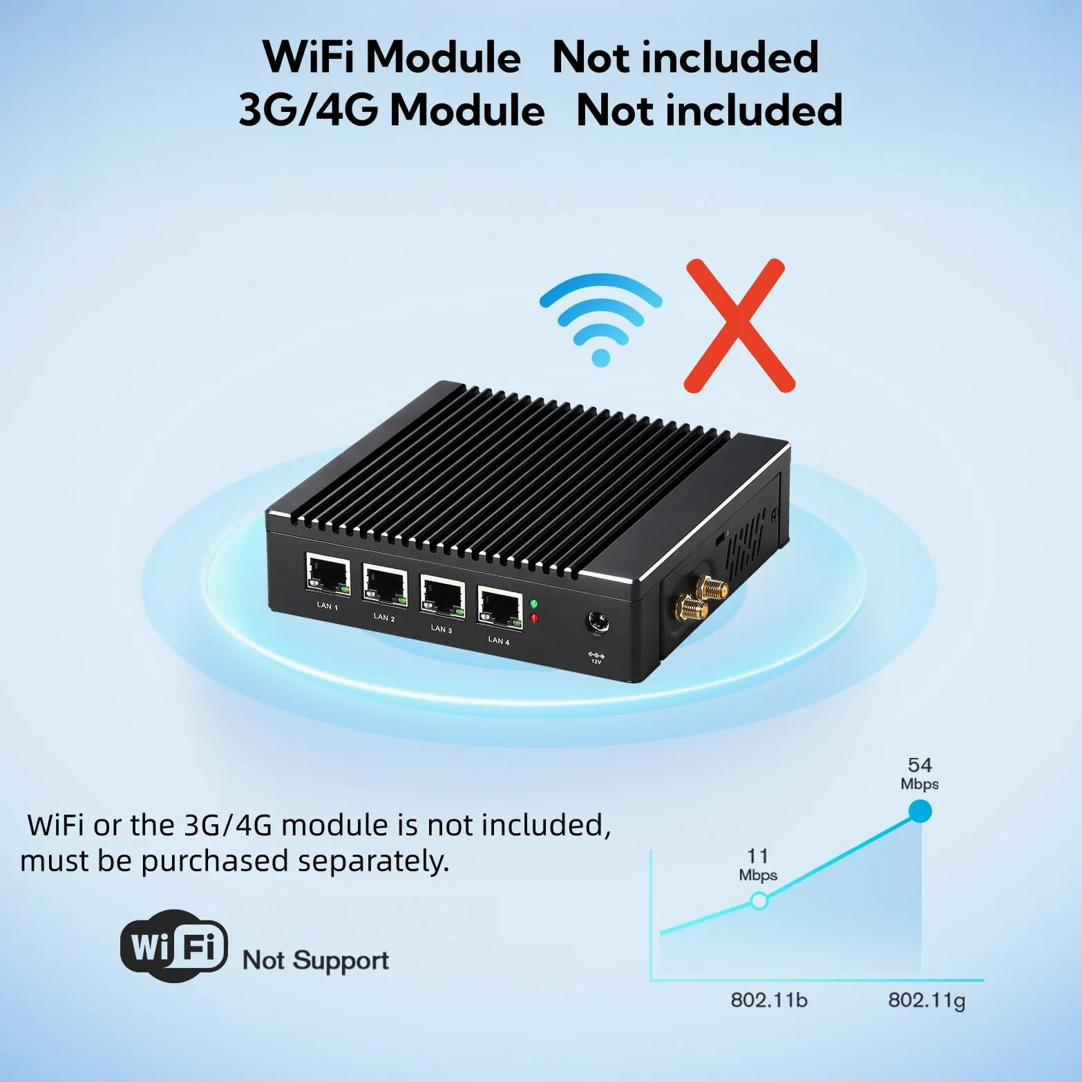 Firewall Dispositivo micro firewall Intel J3710 Quad Core senza ventola Mini PC con 4 porte, scheda di rete Intel 2,5 GbE i226 Gigabit AES-NI, USB 3.0/HDMI/VGA, 8 GB DDR3, 128 GB SSD