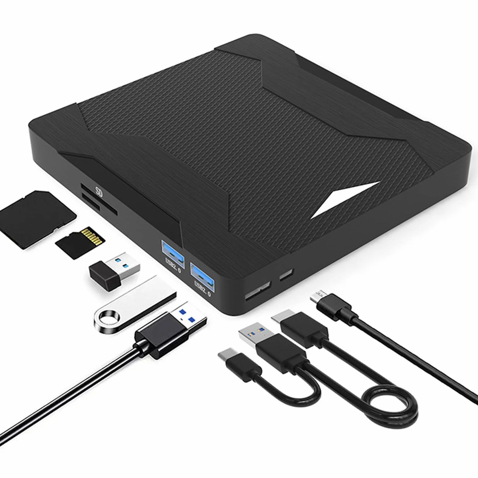 unità Dvd Esterna, Masterizzatore Dvd Portatile USB 3.0 Tipo C, Lettore CD/Dvd Rom per Laptop con Luce, Compatibile con Win 2000/2003/XP/7/8/10/Maximum OS, per Chrome OS