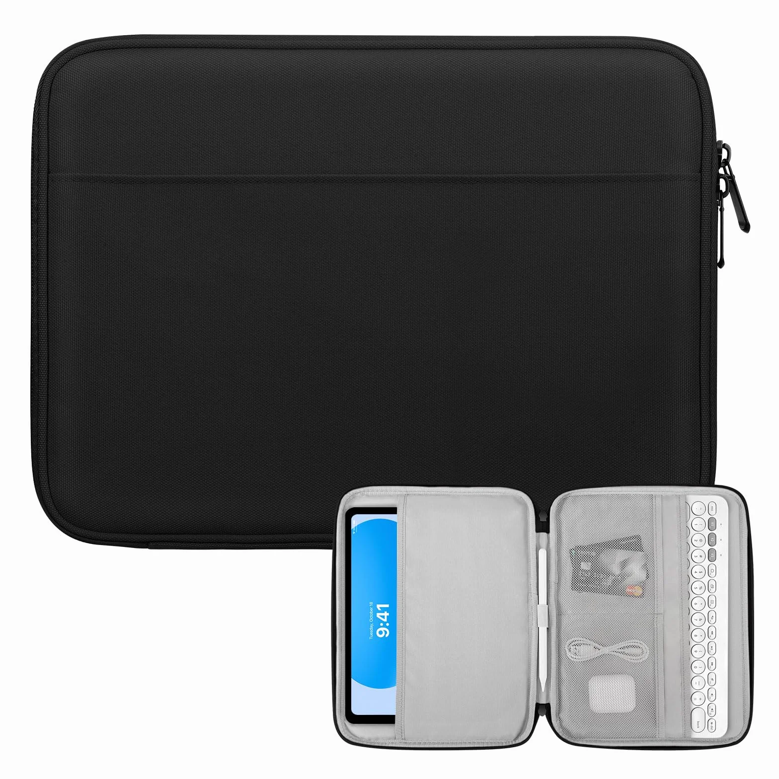 Dadanism 9-11" Custodia Borsa Protettiva per iPad (A16) 11", iPad Air 11" M4/M3, iPad Pro 11" M5/M4, iPad 10a Gen/Air 5 10,9", iPad 9/8/7a Gen 10,2", Galaxy Tab A11+ 11", Tab M11 11", Nero