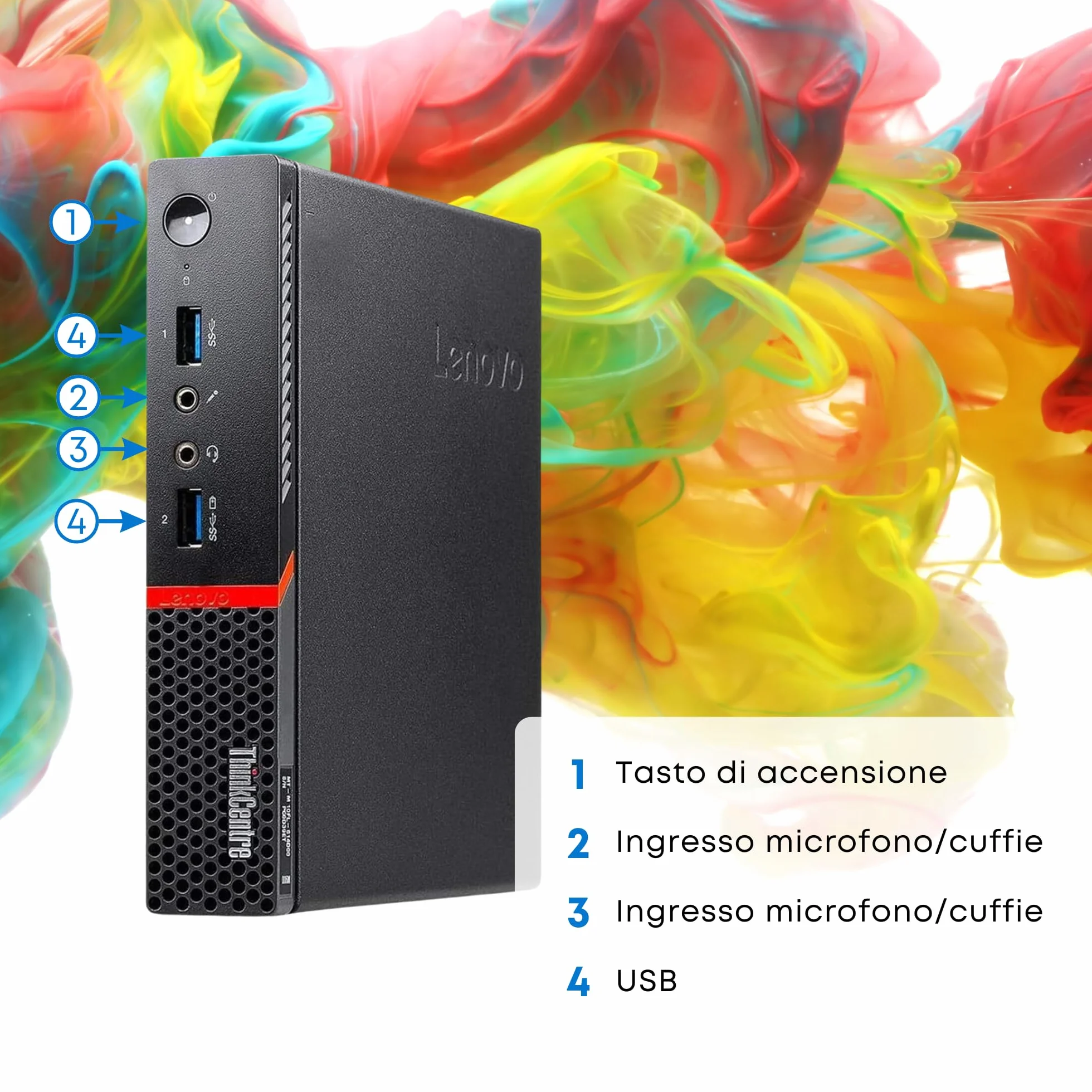 Lenovo ThinkCentre M900 - PC Mini Processore Intel i7-6700T 4 Core 2.8Ghz - Ram 8Gb SSD 256Gb - Computer Tiny Pronto all'uso con Win 11 (Ricondizionato)