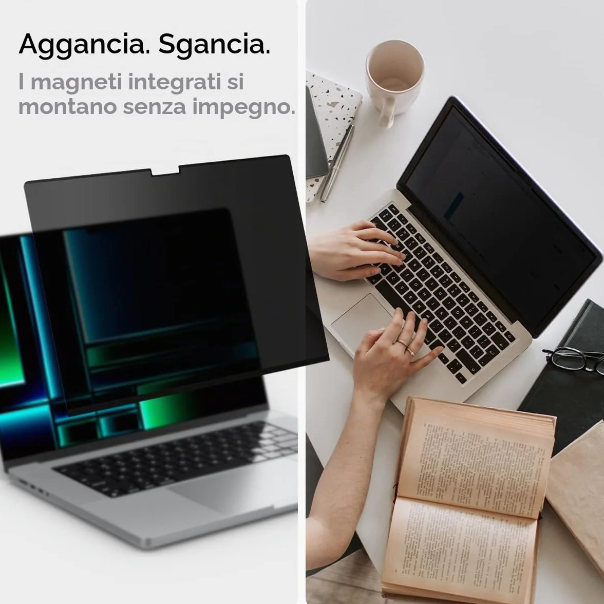 Spigen Safeview Filtro Privacy Magnetico compatibile con MacBook Pro 14 pollici (M5 Max 2026 / M5 / M4 / M4 Pro / M4 Max / M3-M1 serie), Anti-Spia, Rimovibile, Pellicola prottetiva