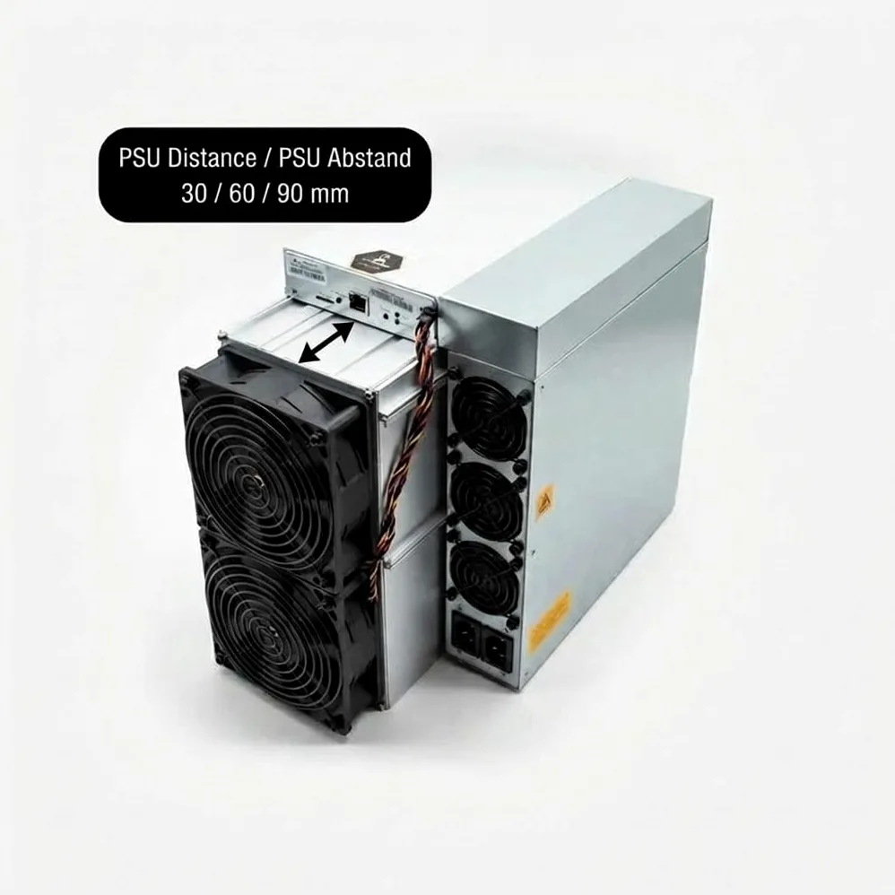 Kit Copertura Ventola 8 Pollici per Bitmain Antminer S19 S21 – Ingresso + Uscita con Adattatore PSU – PETG con Materiale di Montaggio (60mm Distanza PSU)