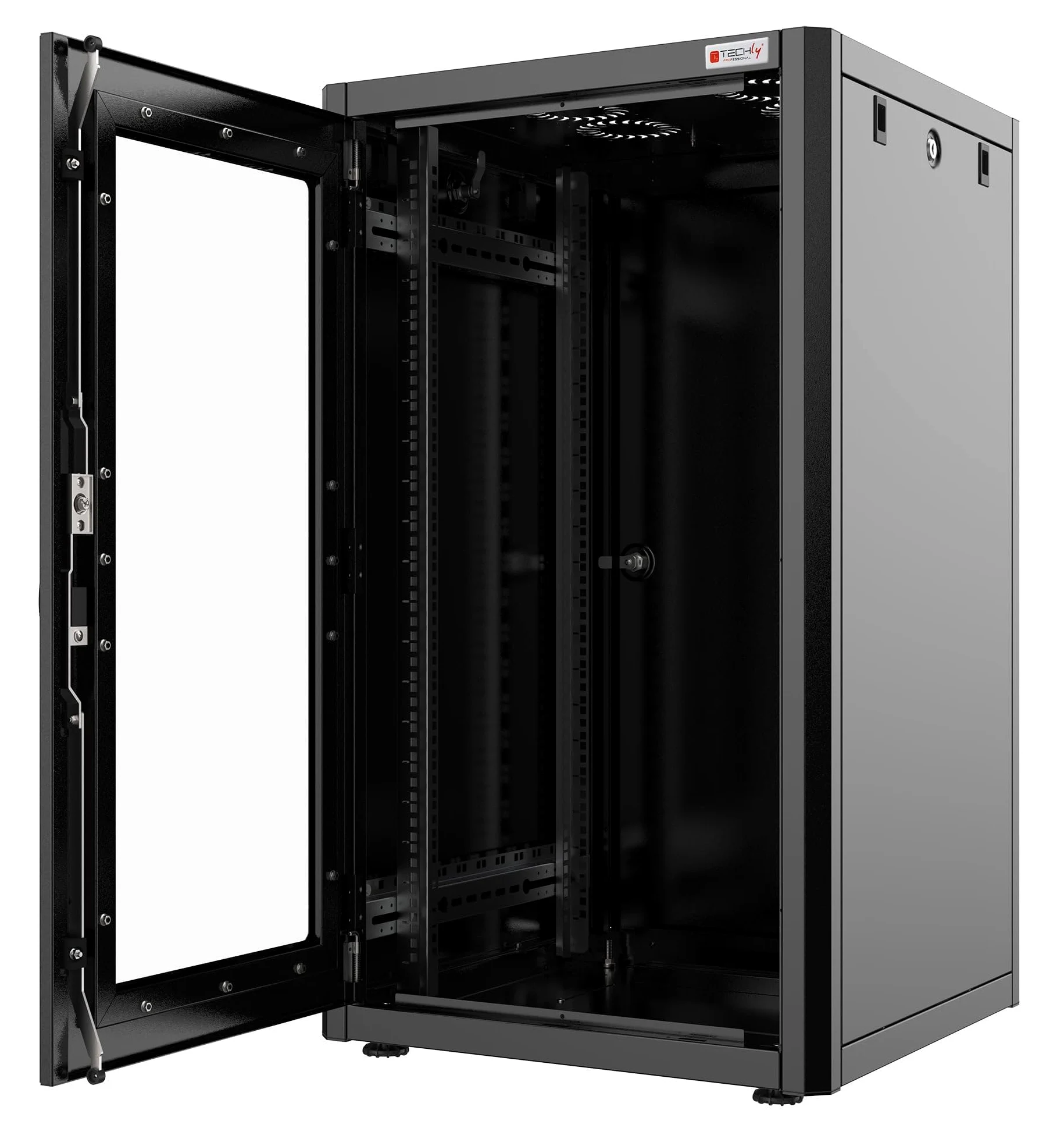 Techly Professional 365078 Armadio Rack 19" 600x600 16 unità Nero Serie Easynet Nero