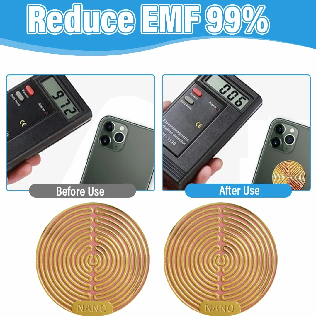 Adesivo Protezione EMF Blocco Radiazioni 2 Pezzi per Telefono Laptop Tablet