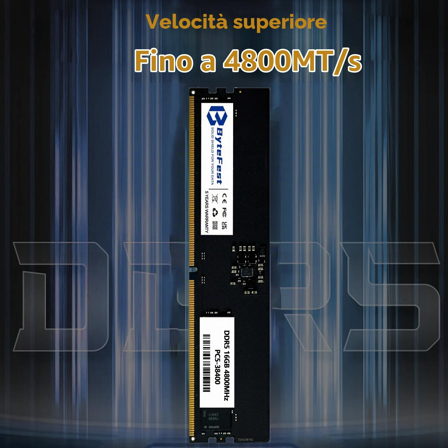 DDR5 RAM 16GB 4800MHz PC5-38400 CL40 UDIMM 1.1V 288 Pin Desktop Computer Aggiornamento RAM del modulo di memoria