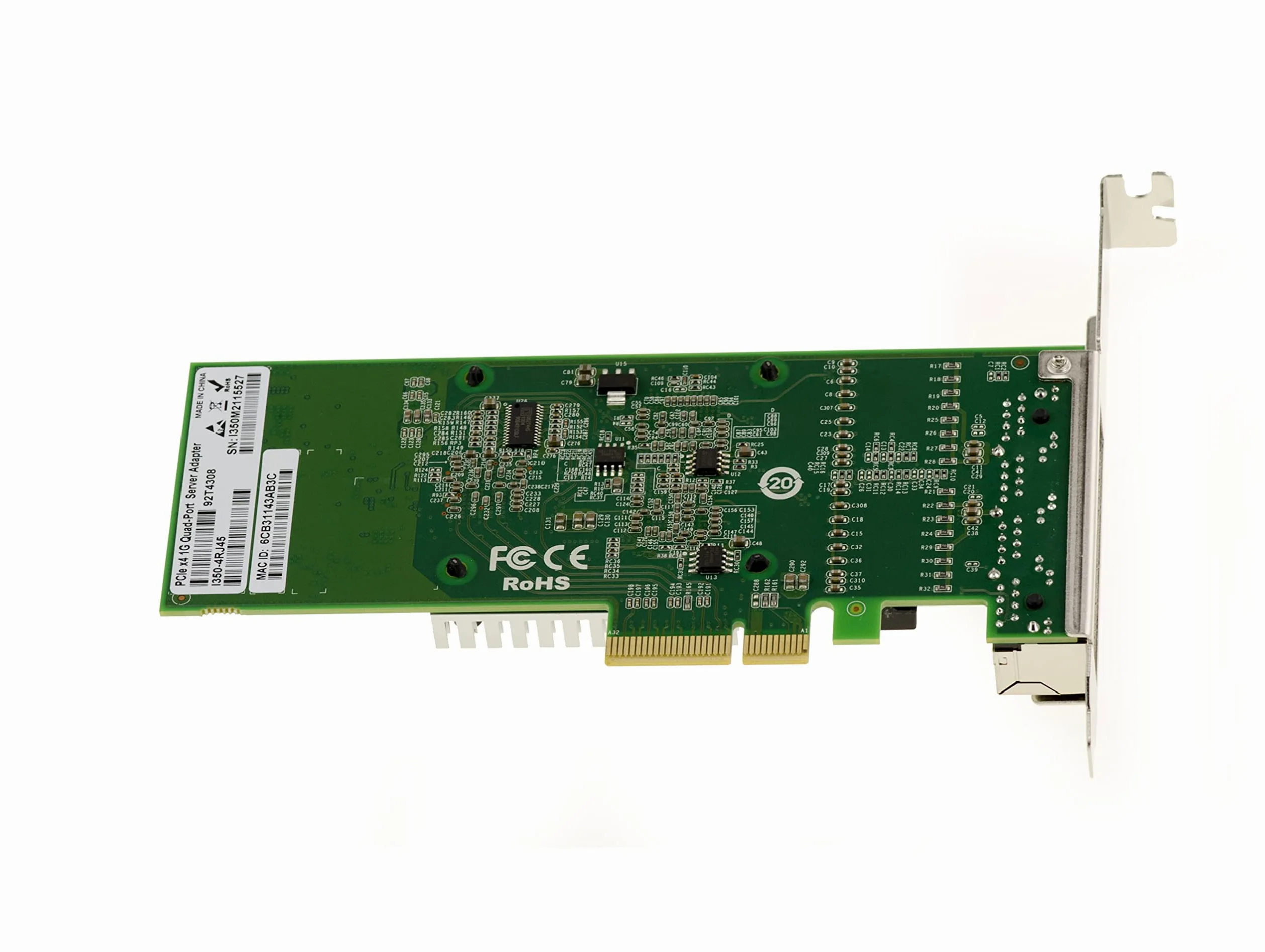 KALEA-INFORMATIQUE Scheda controller di rete PCIe x4 a 4 porte Gigabit LAN RJ45 Ethernet 10 100 1000 1G - Chipset doppio I350AM2 NIC