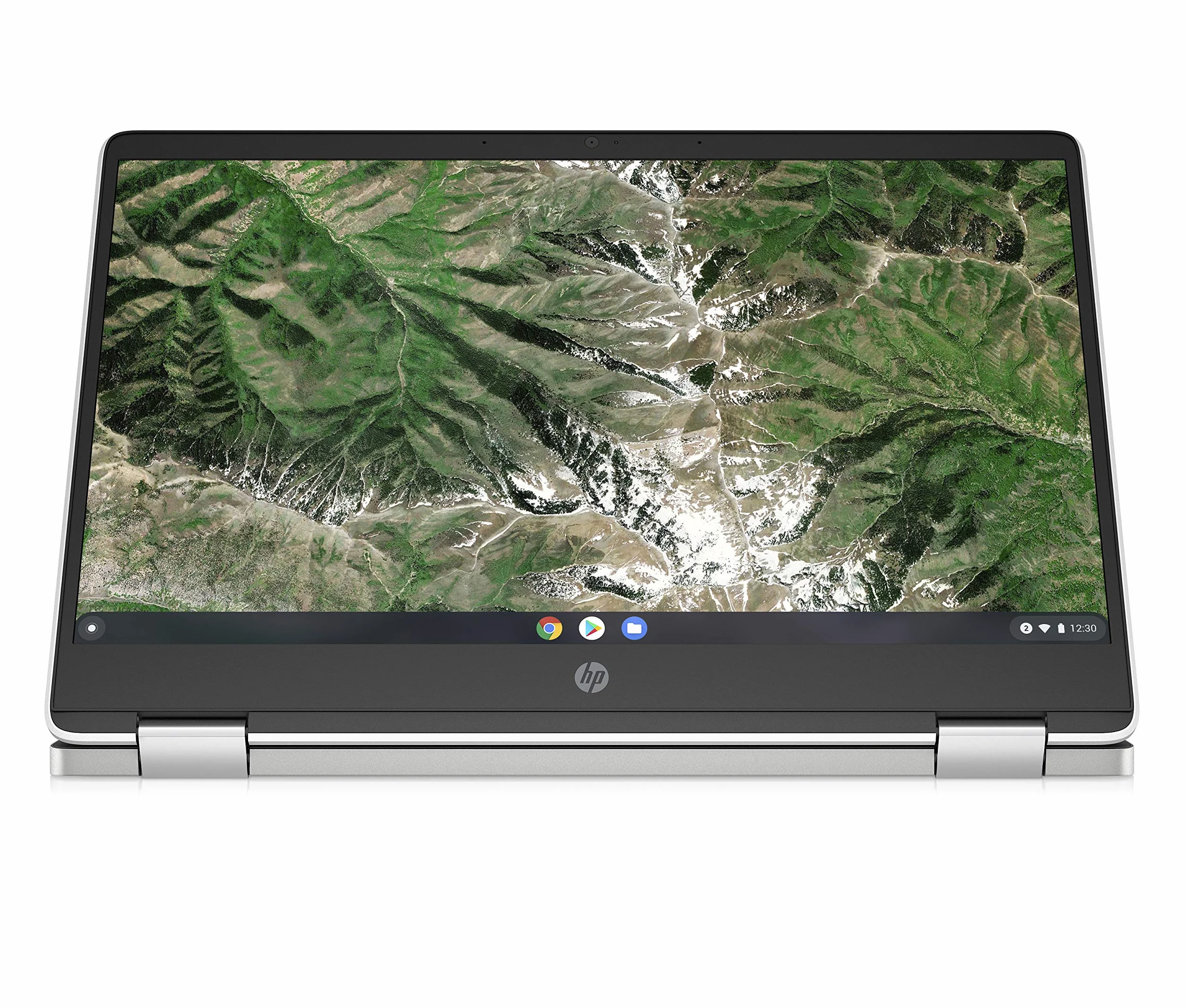 HP Chromebook x360 - Computer portatile da 14" Touch, Intel Celeron N4120, 4 GB DDR4 di RAM, 64 GB eMMC, Intel UHD Graphics 600, Sistema operativo ChromeOS, Tastiera QWERTZ, Germini, Bianco