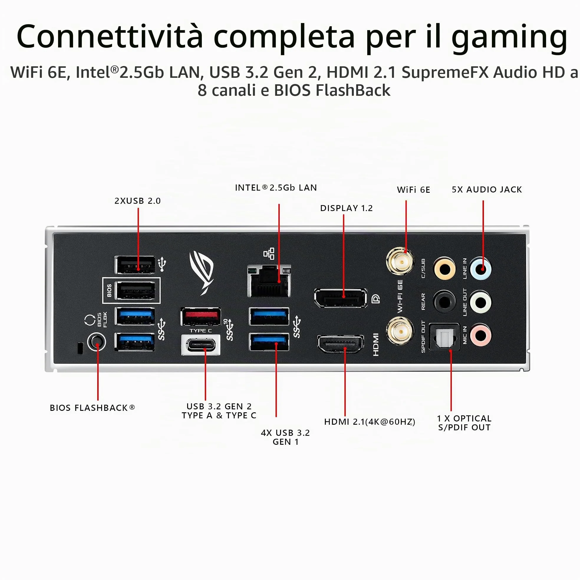 Asus ROG Strix B550-F Gaming WiFi II AMD AM4 (3a generazione Ryzen) ATX Gaming Scheda madre (PCIe 4.0, WiFi 6E, 2.5Gb LAN, BIOS Flashback, HDMI 2.1, intestazione RGB indirizzabile Gen 2 e Aura Sync)