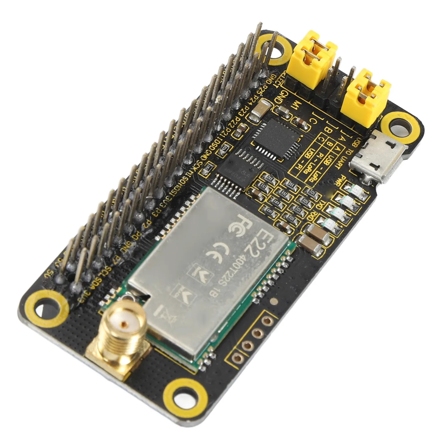 Fabater Lora Hat SX1268, Modulo Wireless da 5 Km, Basso Consumo Energetico con Interfaccia UART per la Comunicazione
