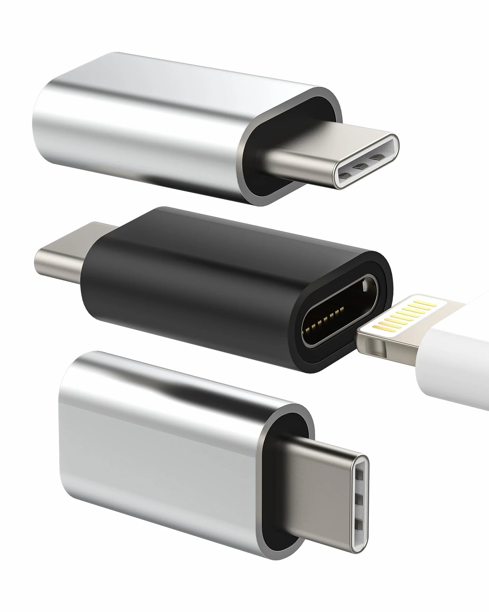 Adattatore Lightning Femmina a USB C Maschio 3 Pack per iPhone 16 15 Apple Ricarica Cavo Tipo C Connettore