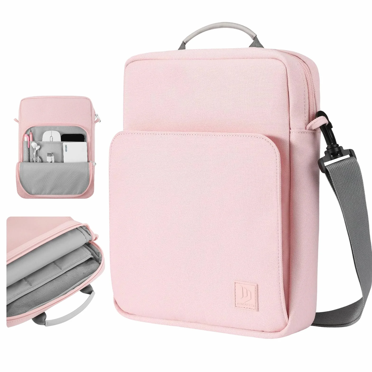 Dadanism 9-11" Tablet Custodia Borsa con Tracolla Per iPad (A16) 11", iPad Air 11" M4/M3, iPad Pro 11" M5/M4, iPad 10a Gen 10,9", iPad 9/8/7a Gen 10,2", Galaxy Tab A11+ 11", Tab M11 11", Rosa