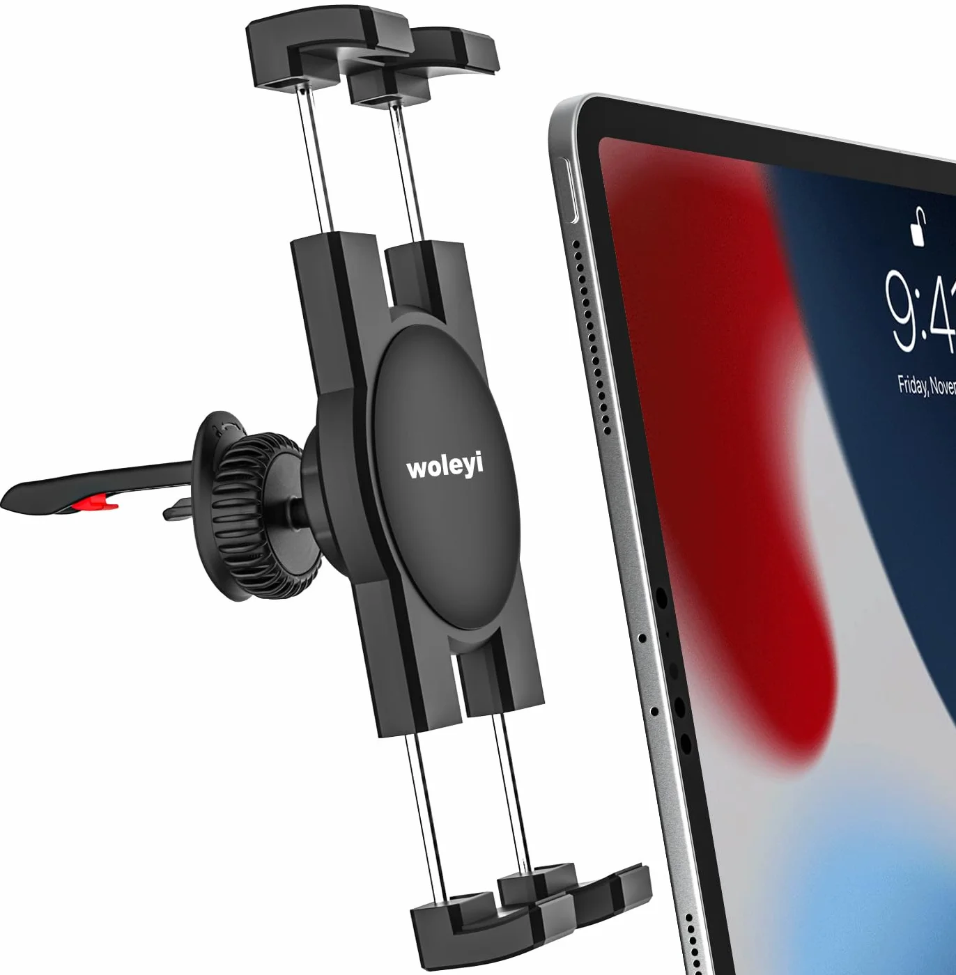Supporto Tablet Auto Bocchette Aria, Porta Tablet Macchina Presa D'aria | Clip di Aggiornamento Non Agitare Mai - per iPad Mini Air Pro, Galaxy Tab, Kindle Fire, Telefono, 4-13"