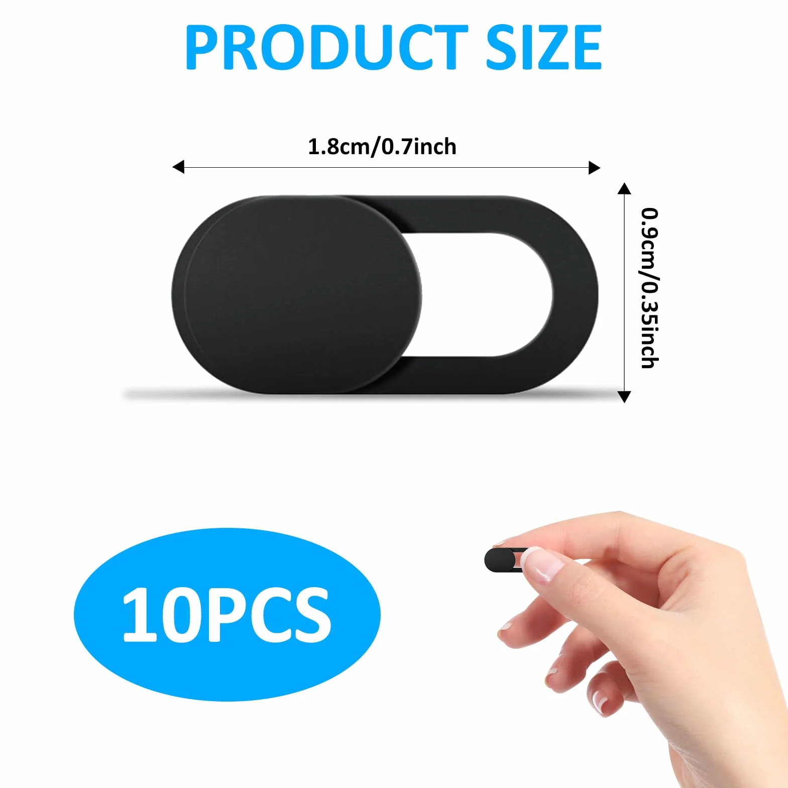 Copri Webcam Portatile, 10 Pezzi, Compatibilità Universale con PC Laptop Smartphone Tablet MacBook iPad iPhone, Soluzione Privacy (Nero)