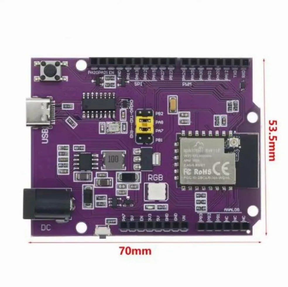 RTL8720DN BW16 Scheda Dual-Band WiFi 24G 5GHz BLE 50 Kit di sviluppo per Arduino IDE ARM Cortex-M4F