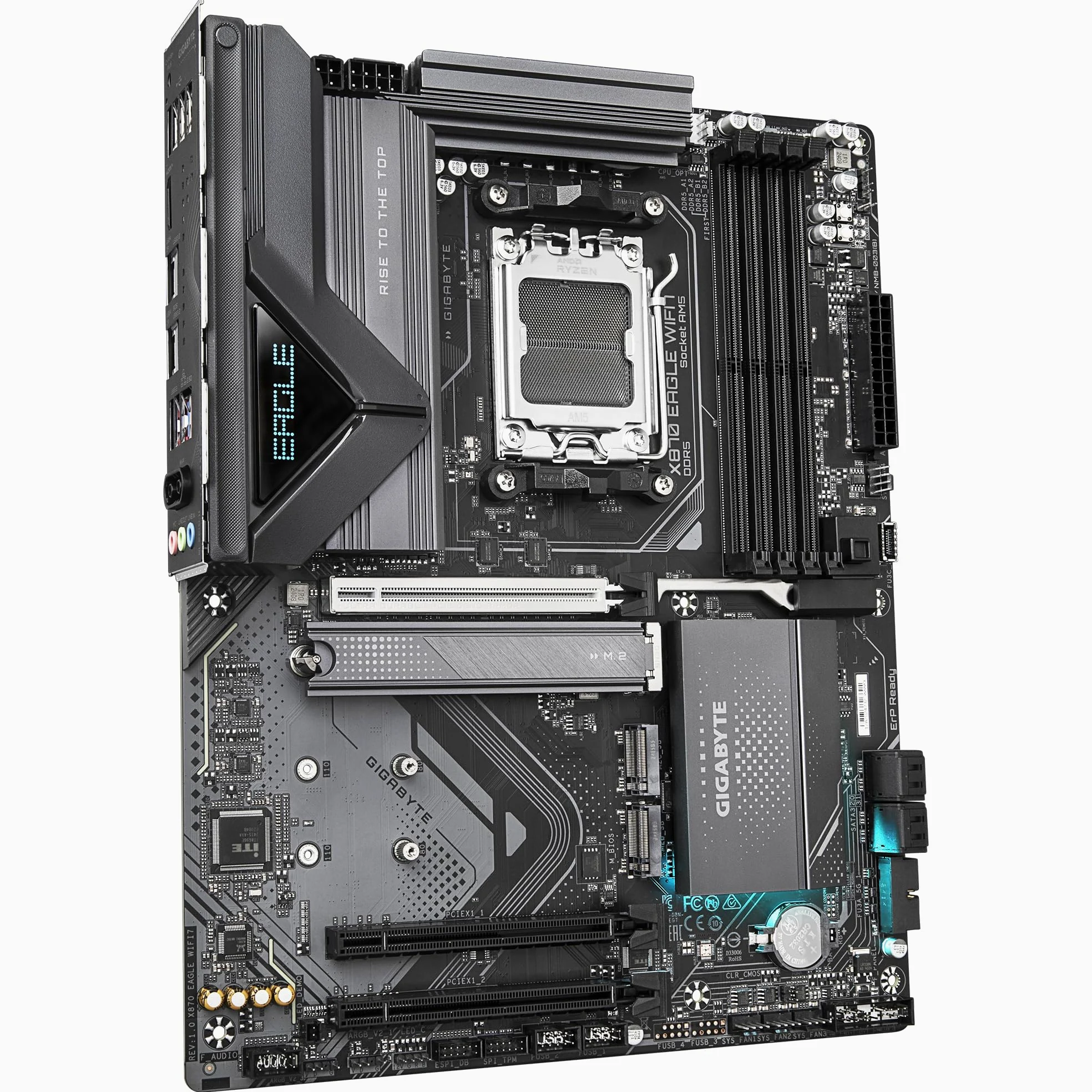 GIGABYTE X870 EAGLE WIFI7 Scheda Madre - Supporta CPU AMD Ryzen 9000, VRM a 14+2+2 fasi, fino a 8000MHz DDR5 (OC), 1xPCIe 5.0, Wi-Fi 7, LAN 2.5GbE, USB 4
