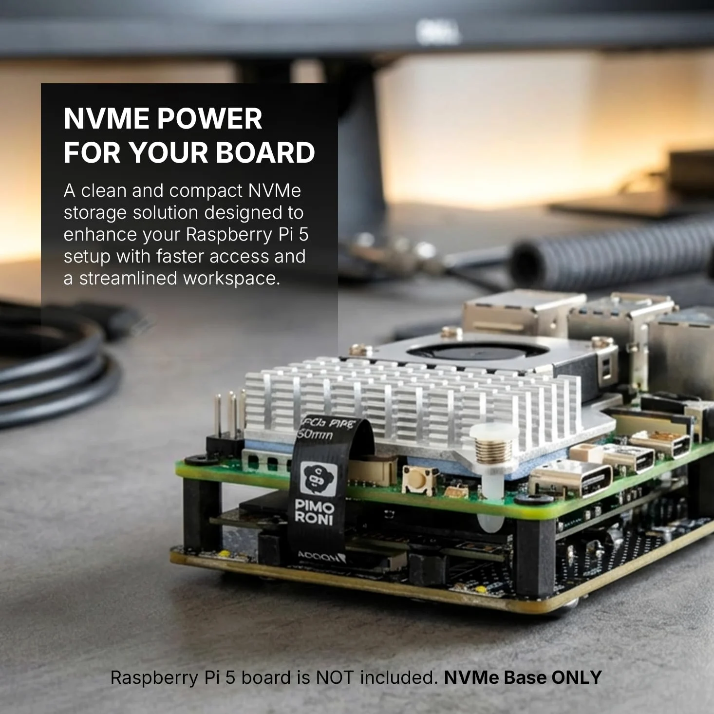 Base NVMe per Raspberry Pi 5 M.2 HAT PCIe scheda di estensione (M.2 2230 a 2280 supportata) PIM699