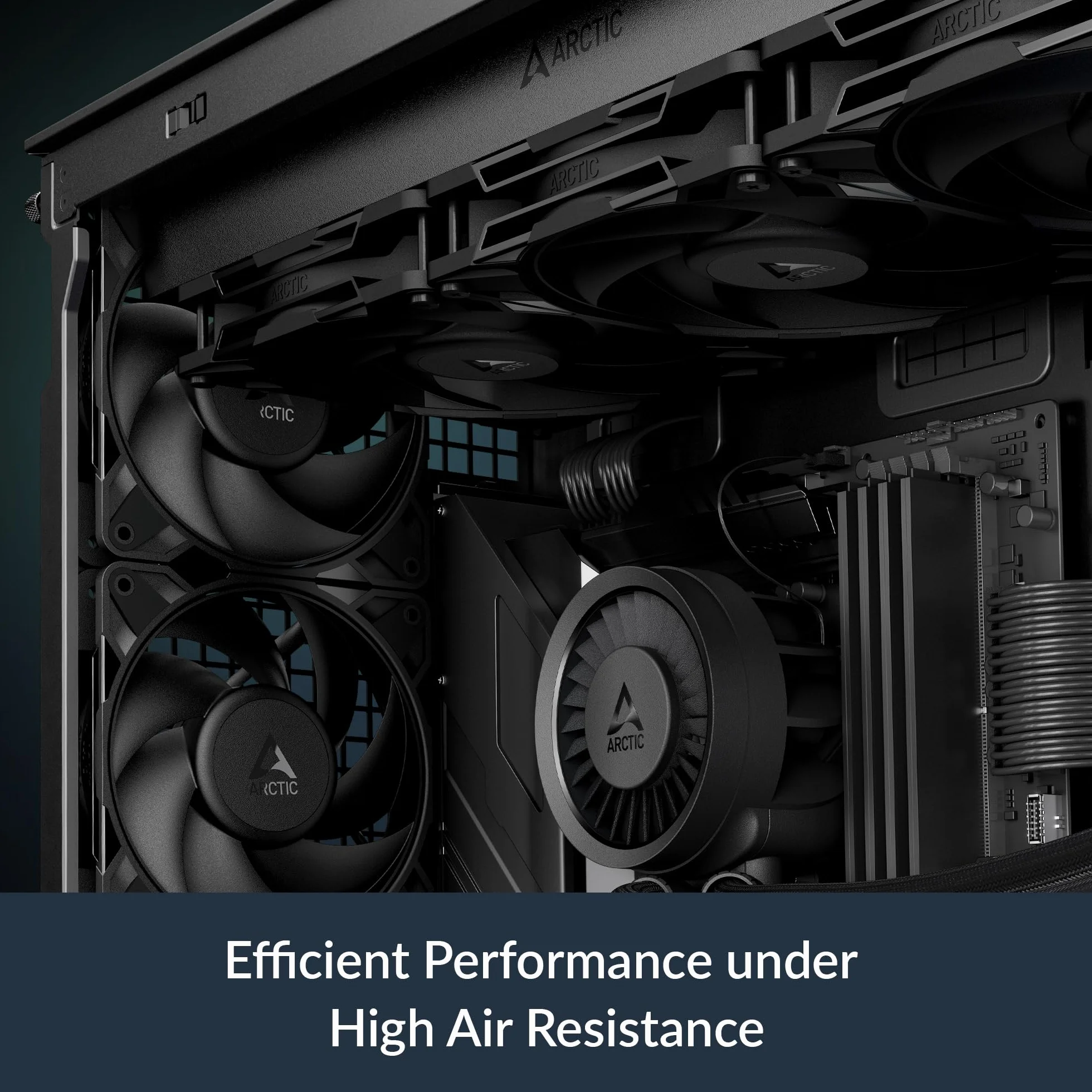 ARCTIC P14 Pro PST - 5 Pezzi - Ventola Potente Premium, ventola PWM da 140 mm con Sdoppiatore per Cavi a Y, 400-2500 rpm, 0 rpm <5% PWM, Cuscinetto Idrodinamico, a 4 Pin - Nero